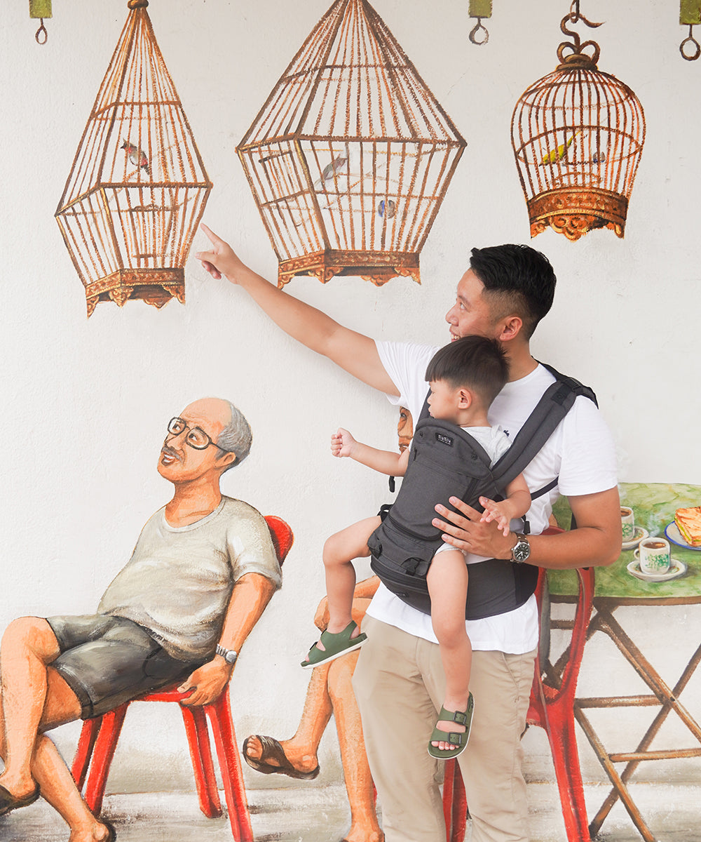 baby wearing with miamily hipster plus