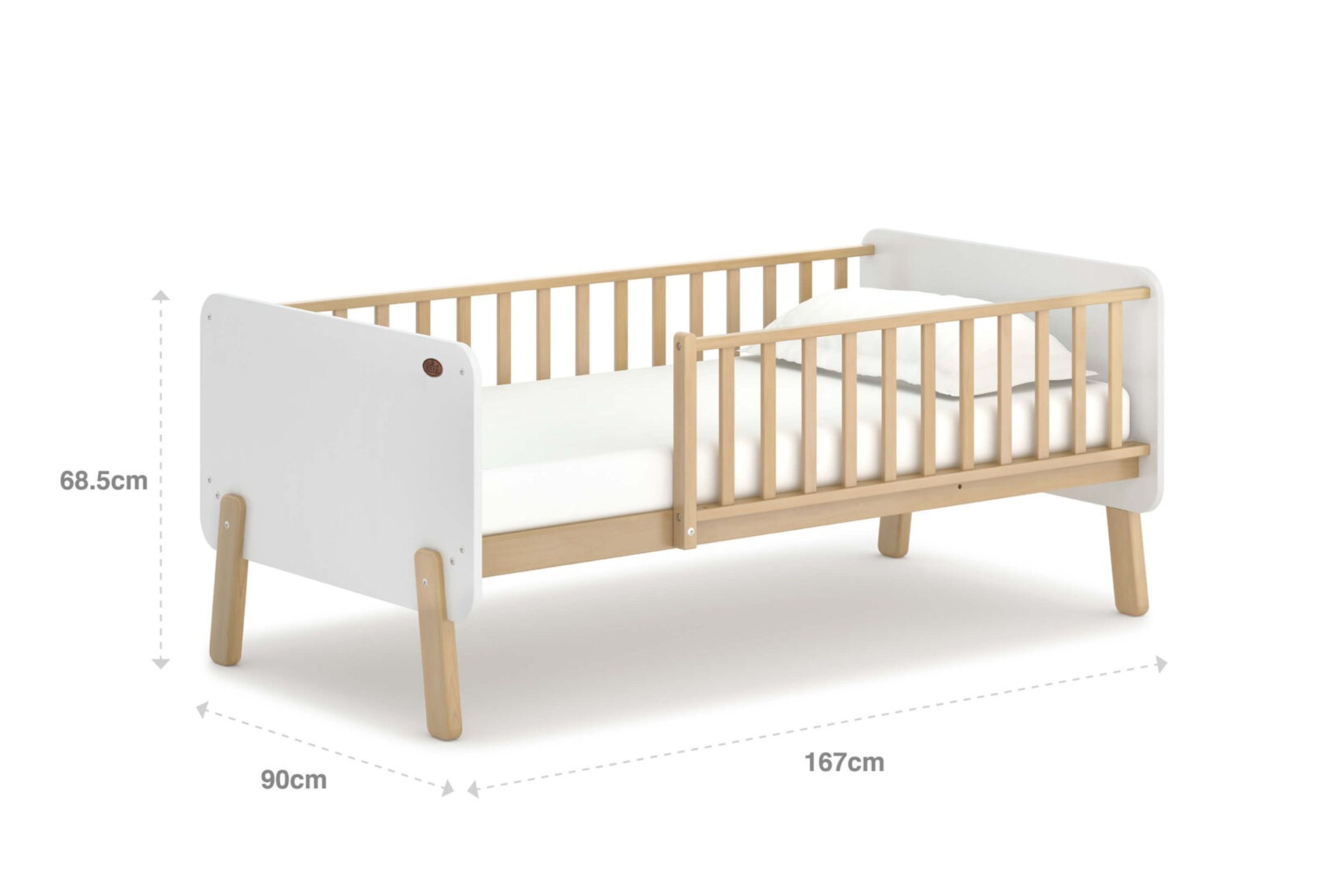 Details and measurements of the Boori Natty Bedside Bed