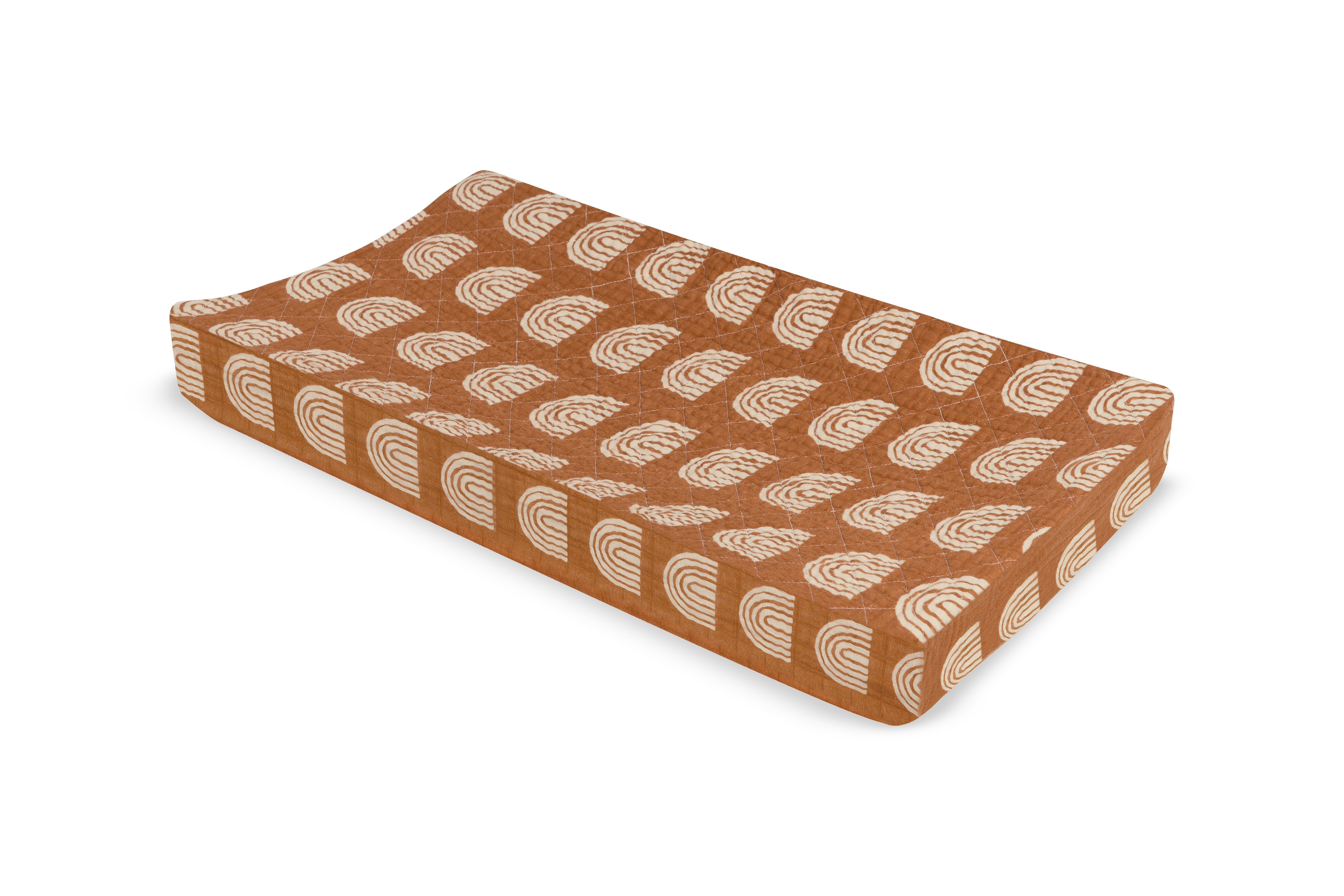 Babyletto Quilted Change Pad Cover Terracotta Rainbow