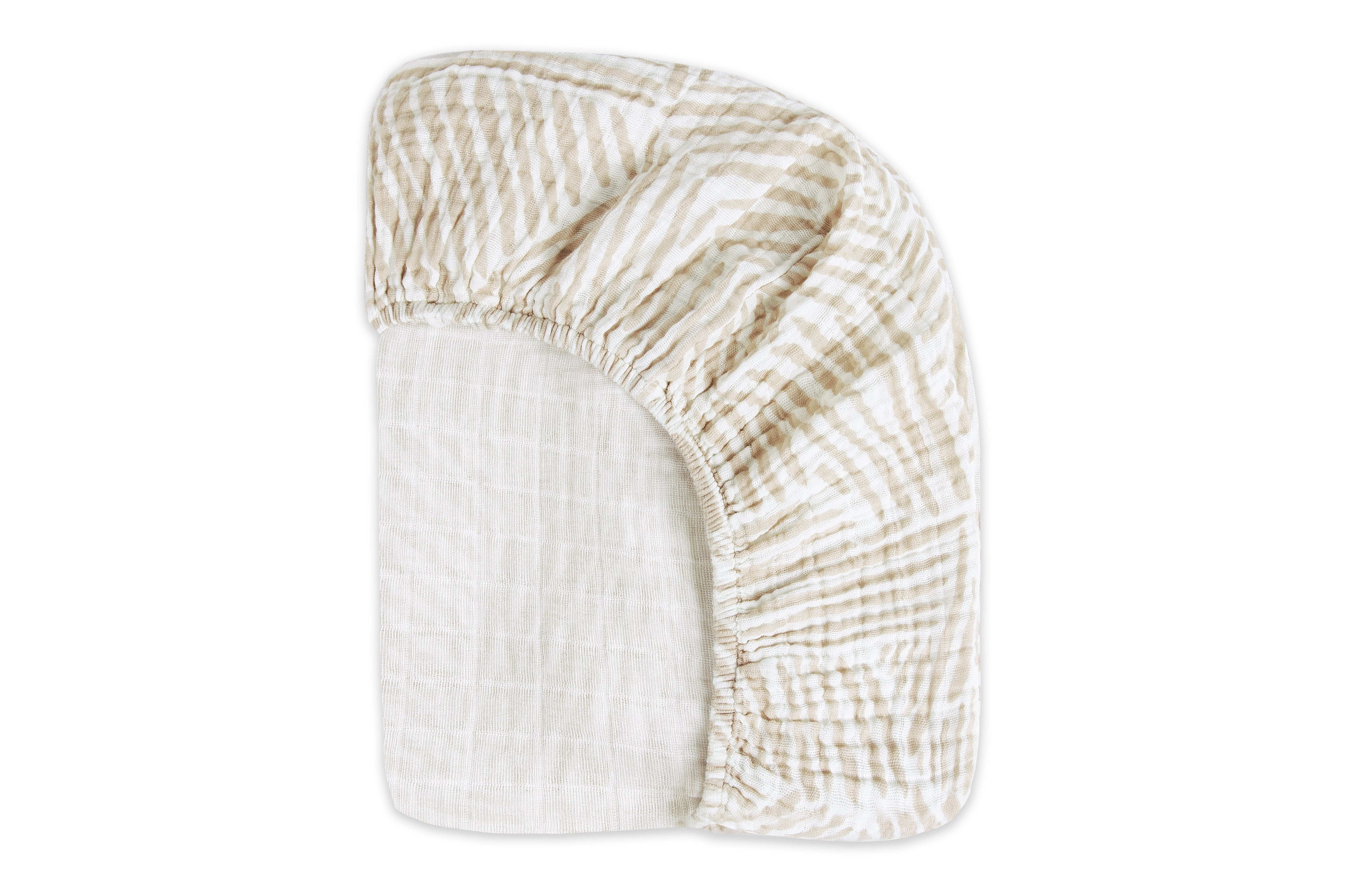 Babyletto Organic Muslin Cotton Baby Cot Sheet Oat Stripe