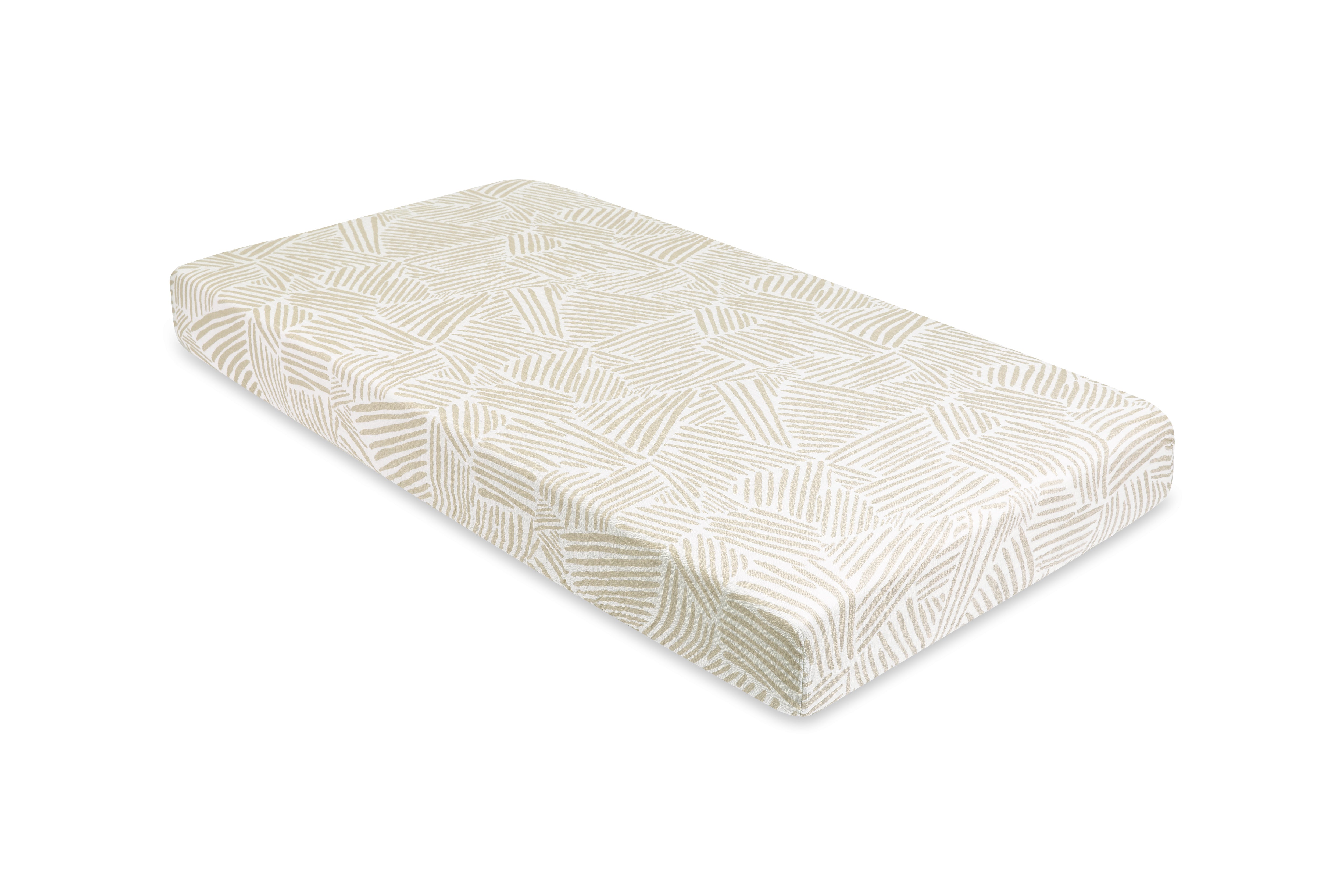 Babyletto Organic Muslin Cotton Baby Cot Sheet Oat Stripe