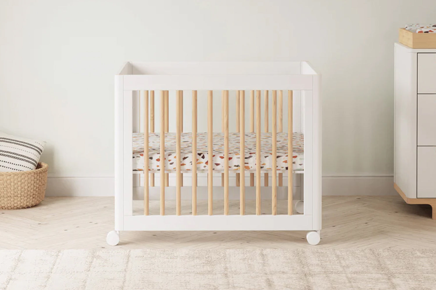 Babyletto Yuzu 8-in-1 Convertible Crib White And Natural#color_white-and-natural