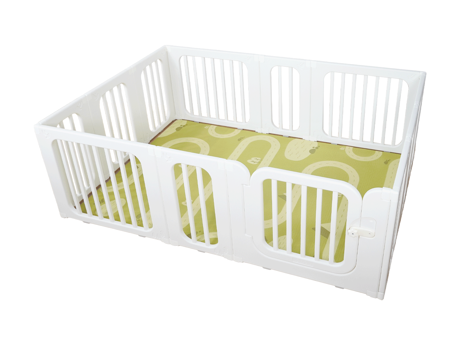 Lollibly Meadow Playpen bundled with Playmats (Big One) in various designs, showcasing different patterns and colours