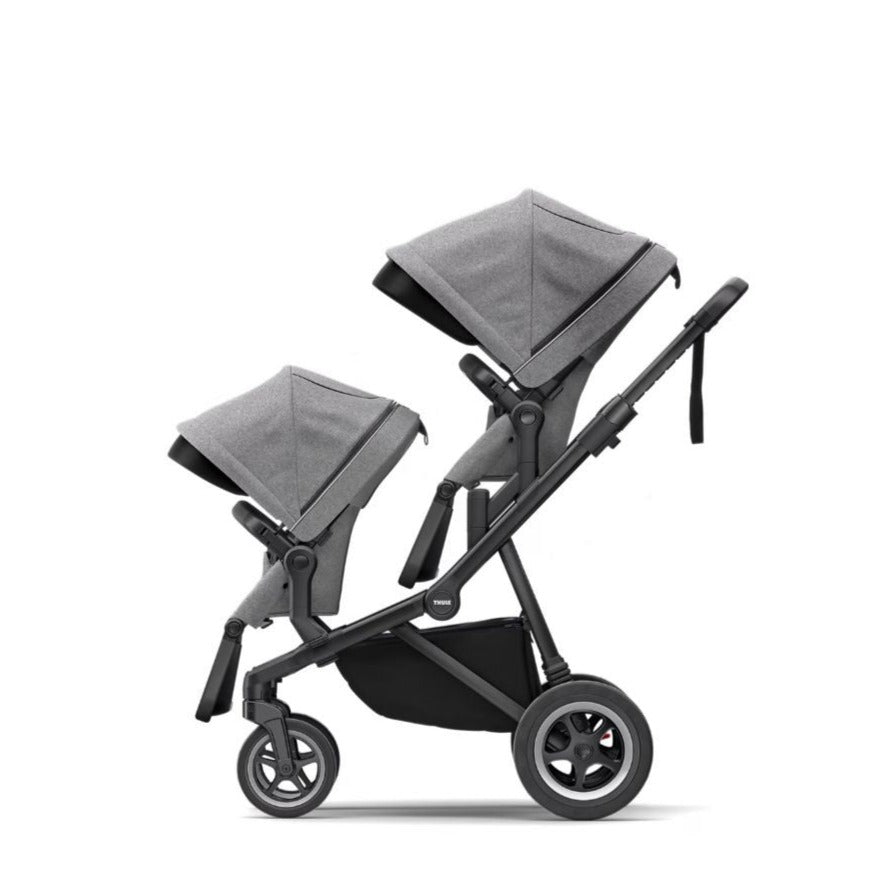 Thule Sleek Double Stroller Deluxe: Stroller + Sibling Seat