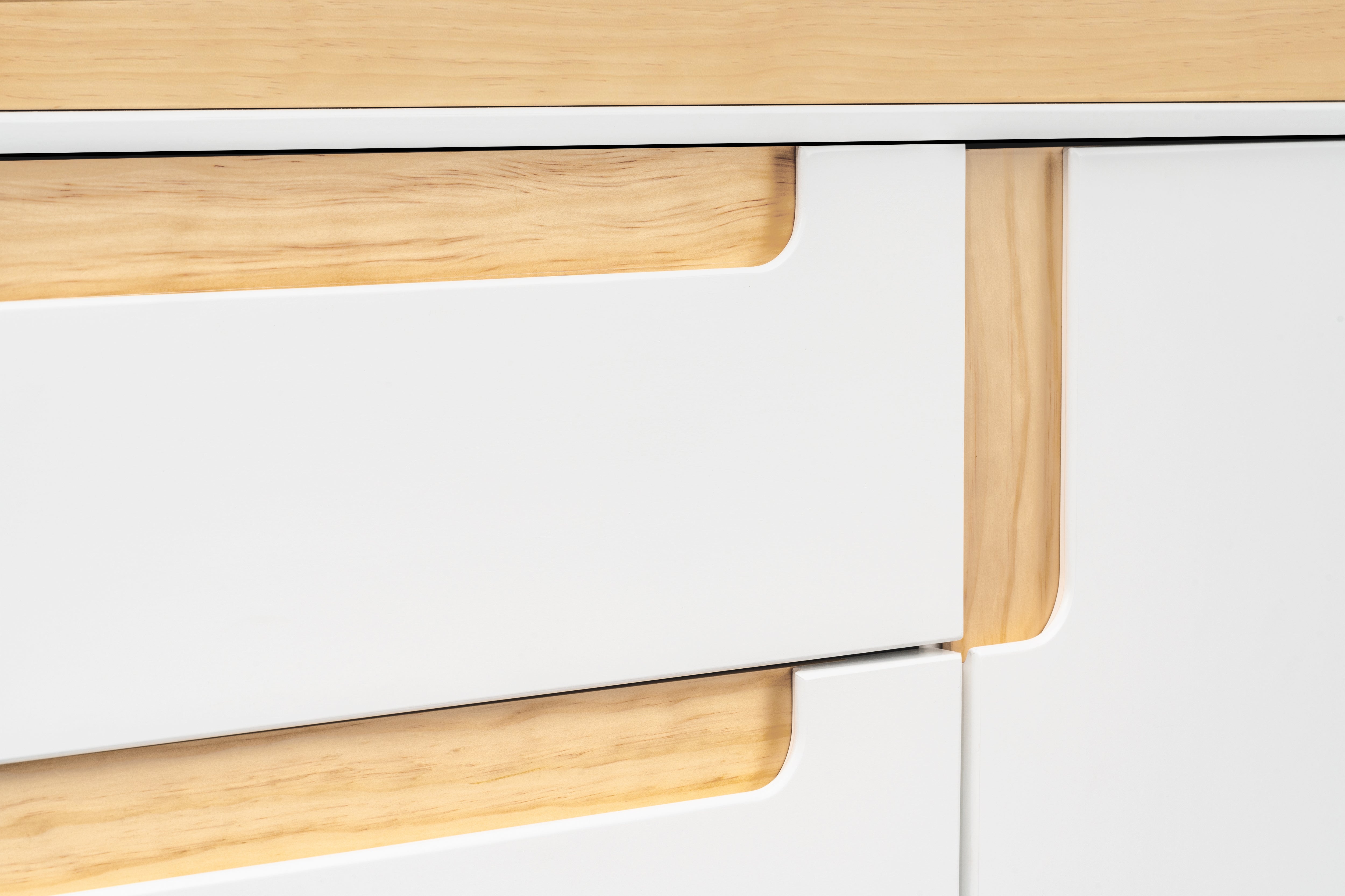 Babyletto Yuzu 3-Drawer Dresser White and Natural#color_white-and-natural