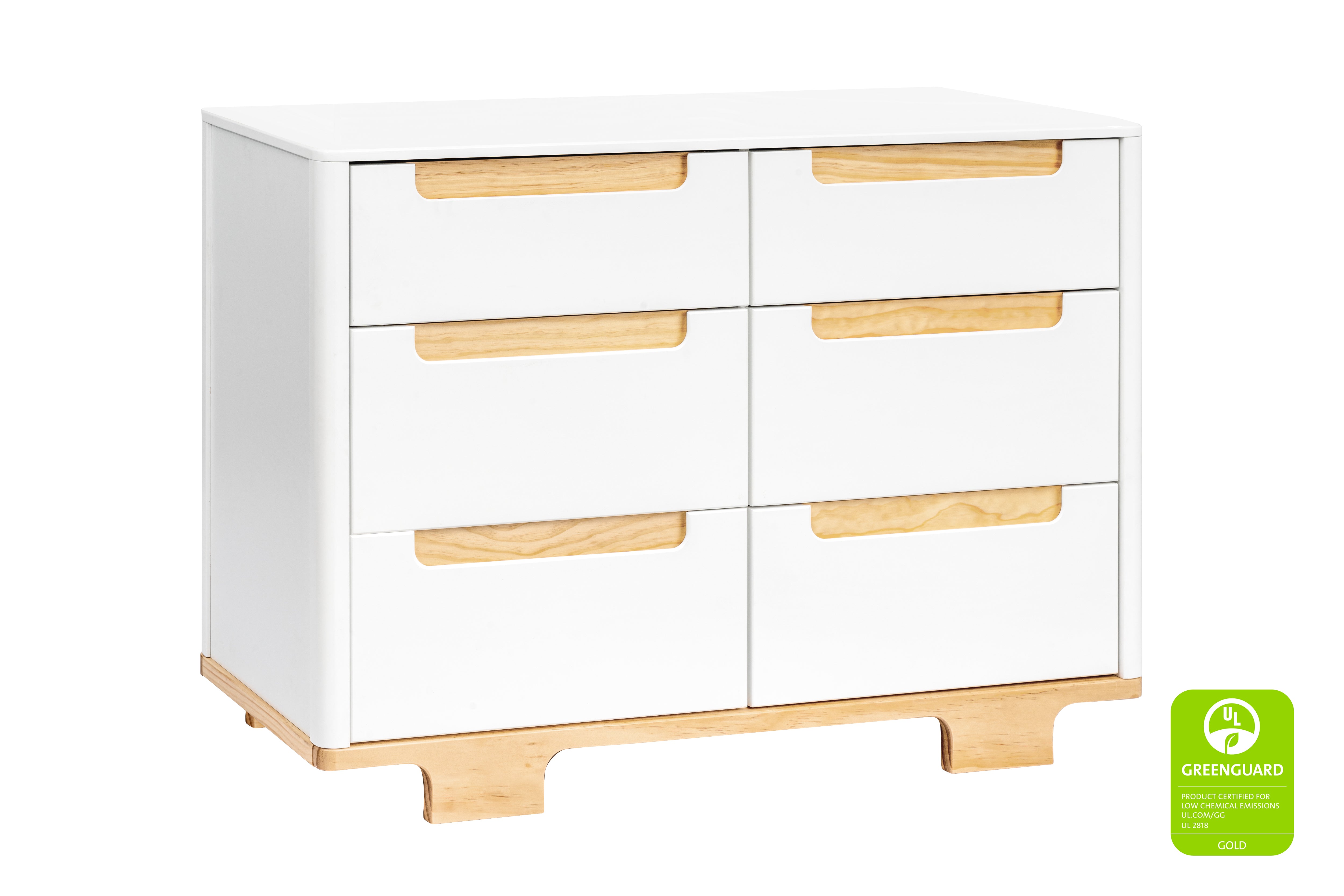 Babyletto Yuzu 6-Drawer Dresser White Natural#color_white-and-natural