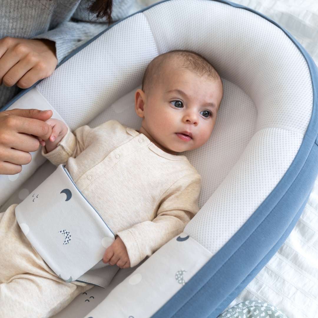 doomoo cocoon organic cotton babynest blue grey moon color_blue-grey-moon