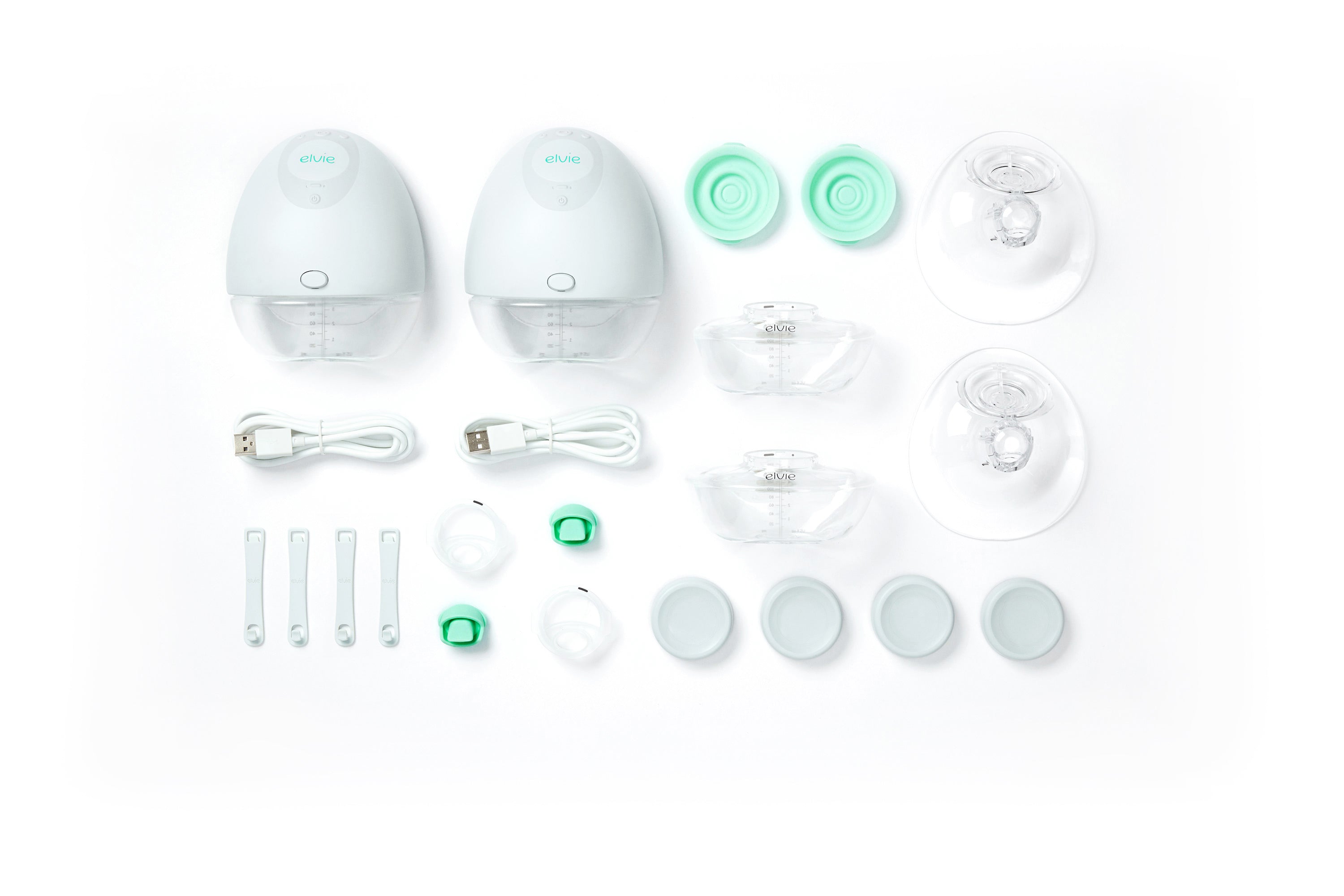 contents in elvie breast pump double box packaging