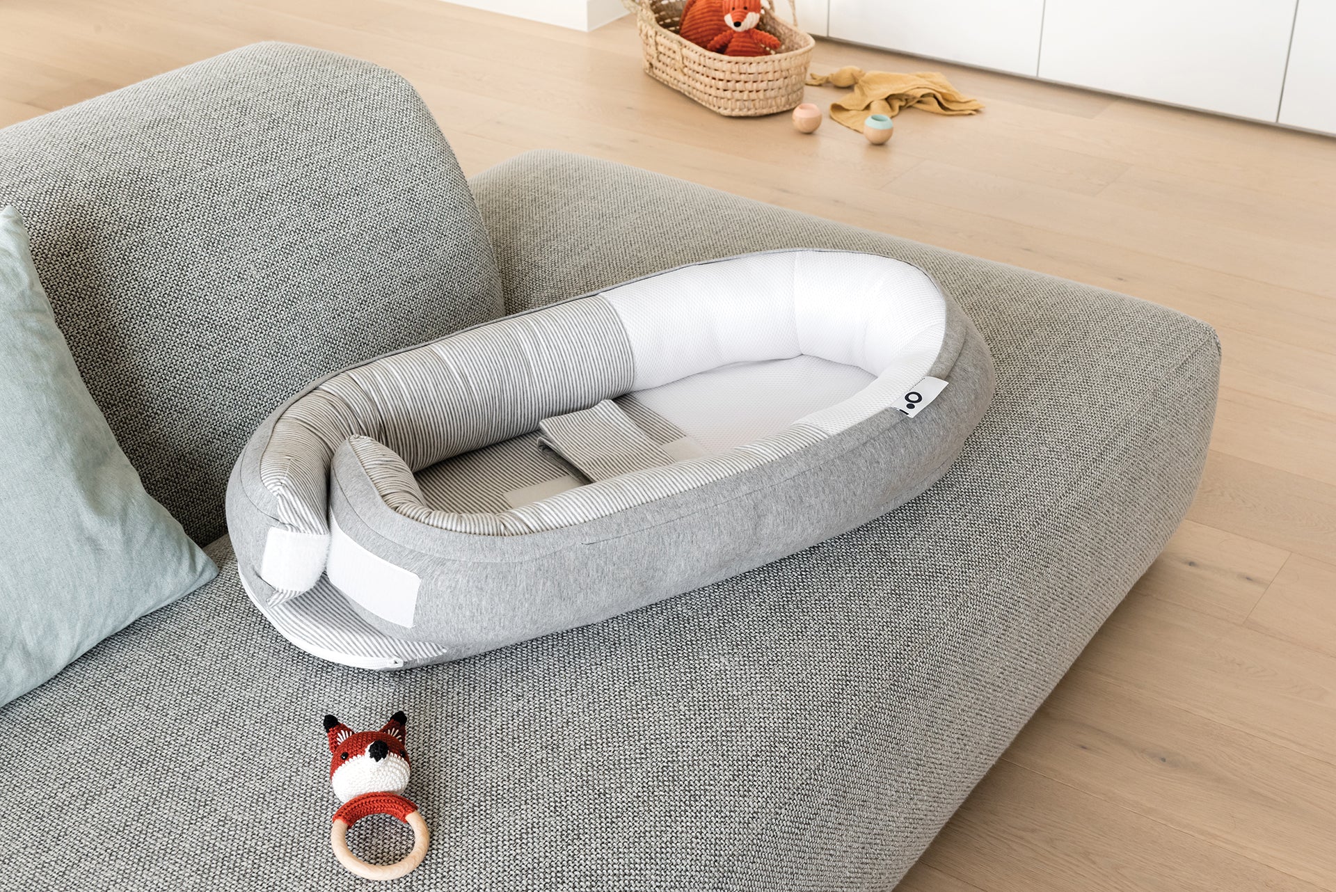 doomoo cocoon organic cotton babynest classic grey color_classic-grey