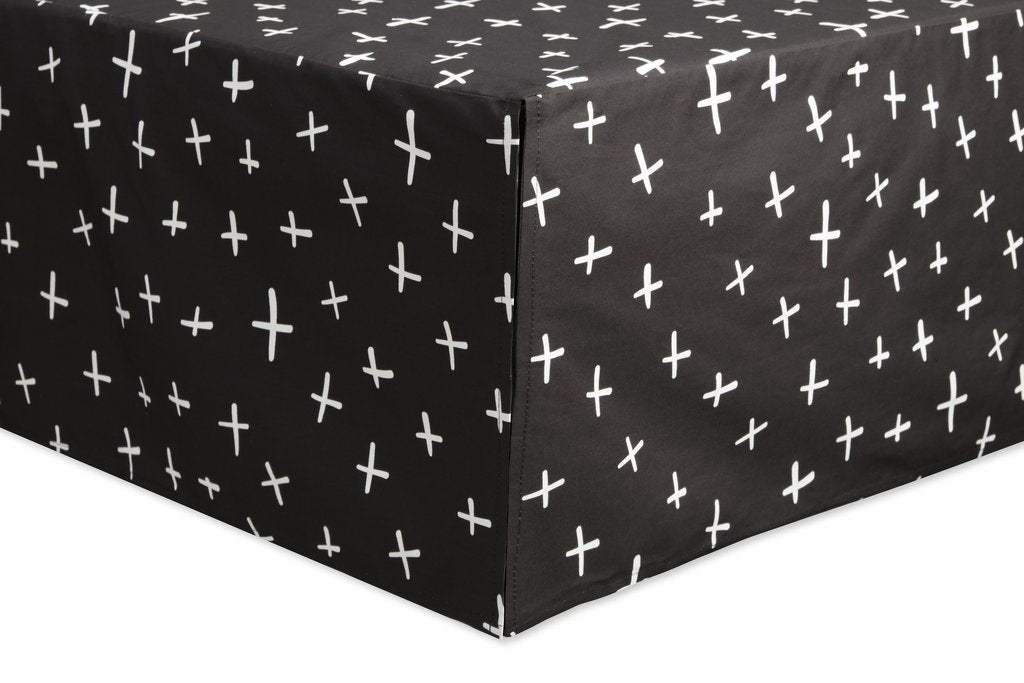 babyletto tuxedo monochrome crib skirt