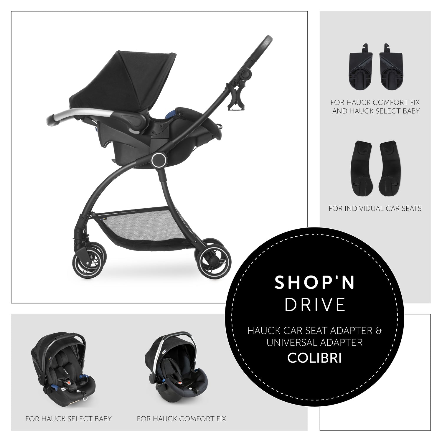 Hauck Eagle 4S Colibri (Grey): Lightweight, Travel System, Reversible – Hatchery Cribs Singapore