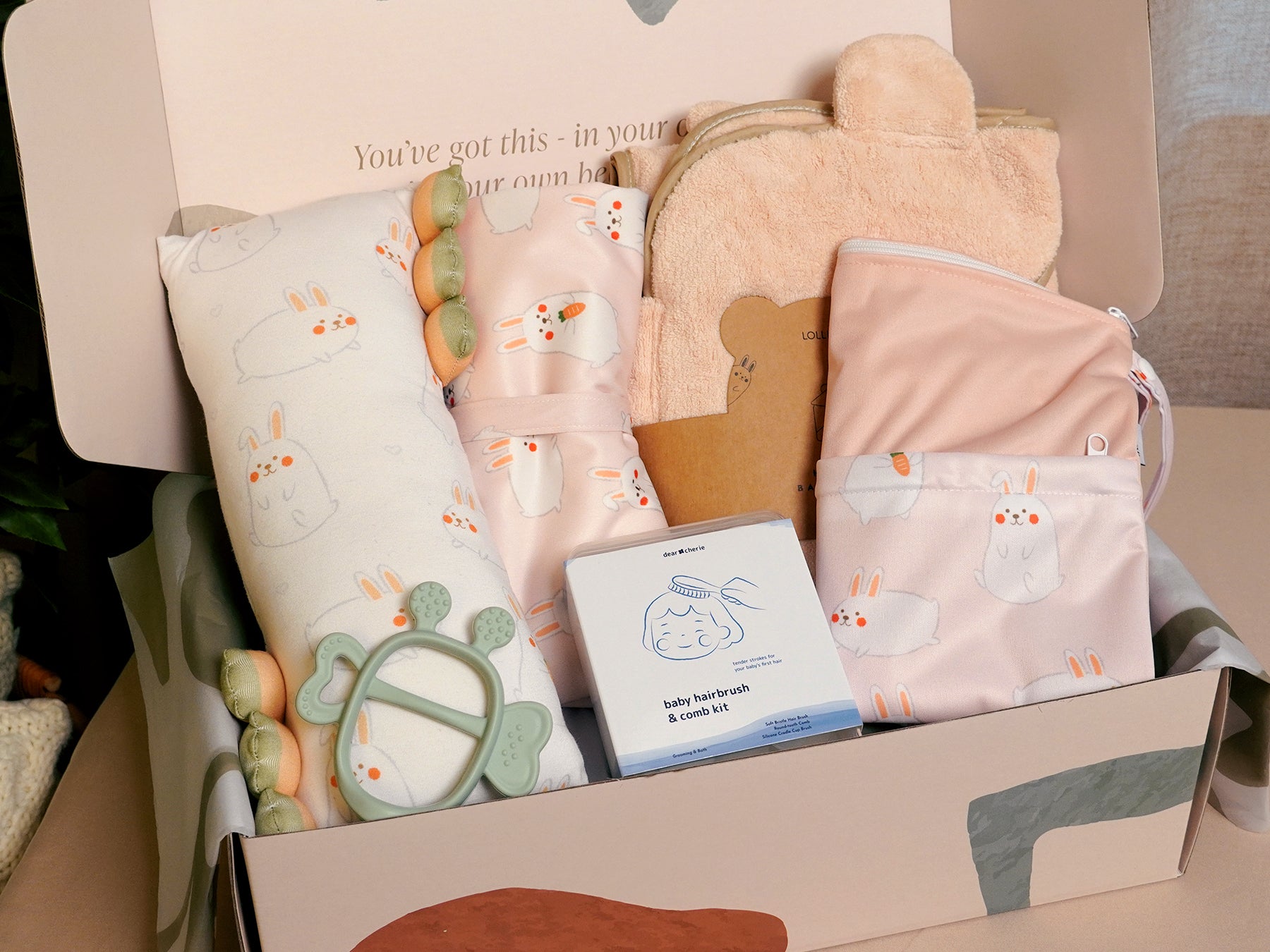 baby gift set with pillow and towel
