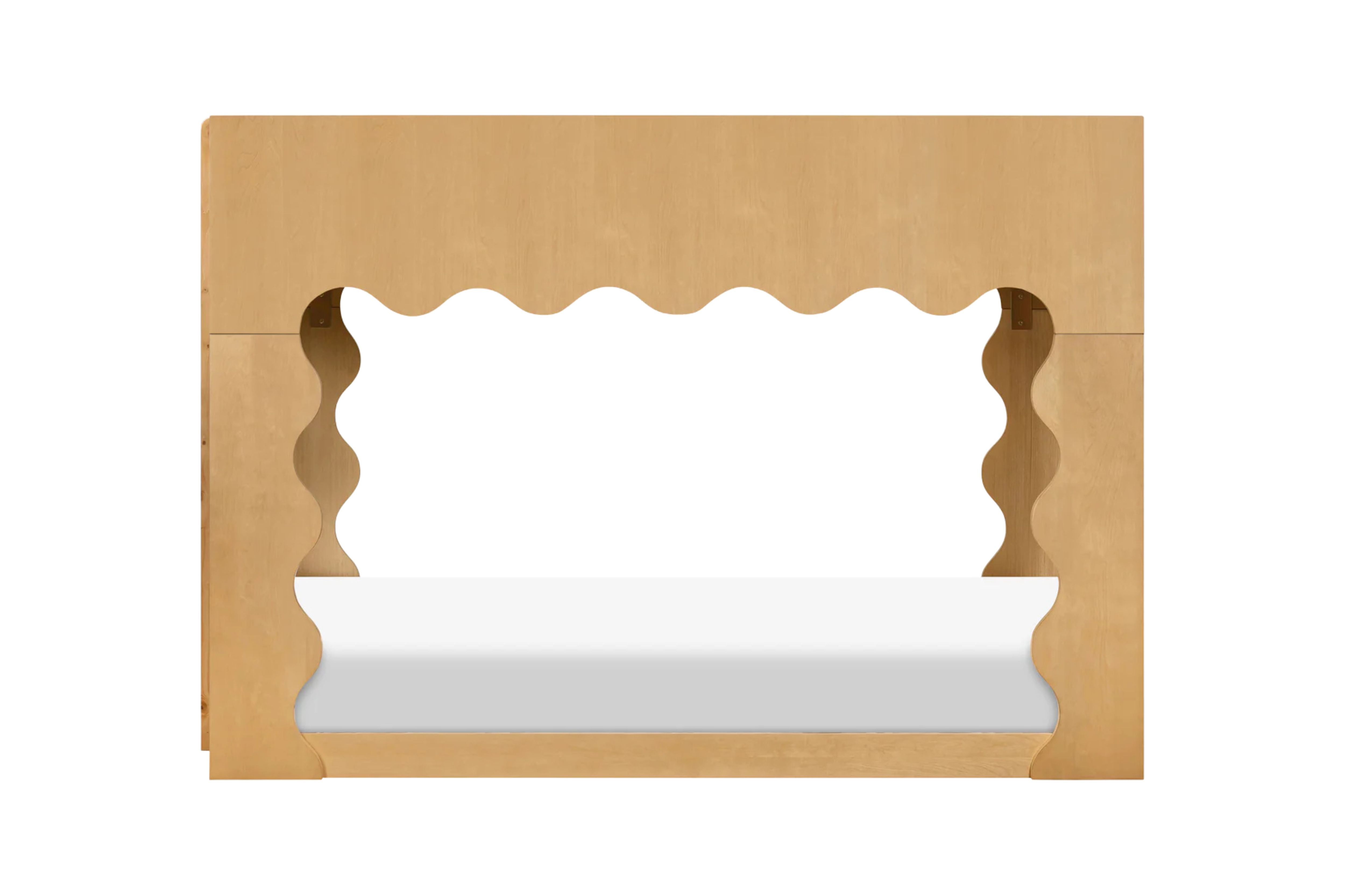 Wooden convertible Babyletto Lido bunk bed with white mattress #color_honey