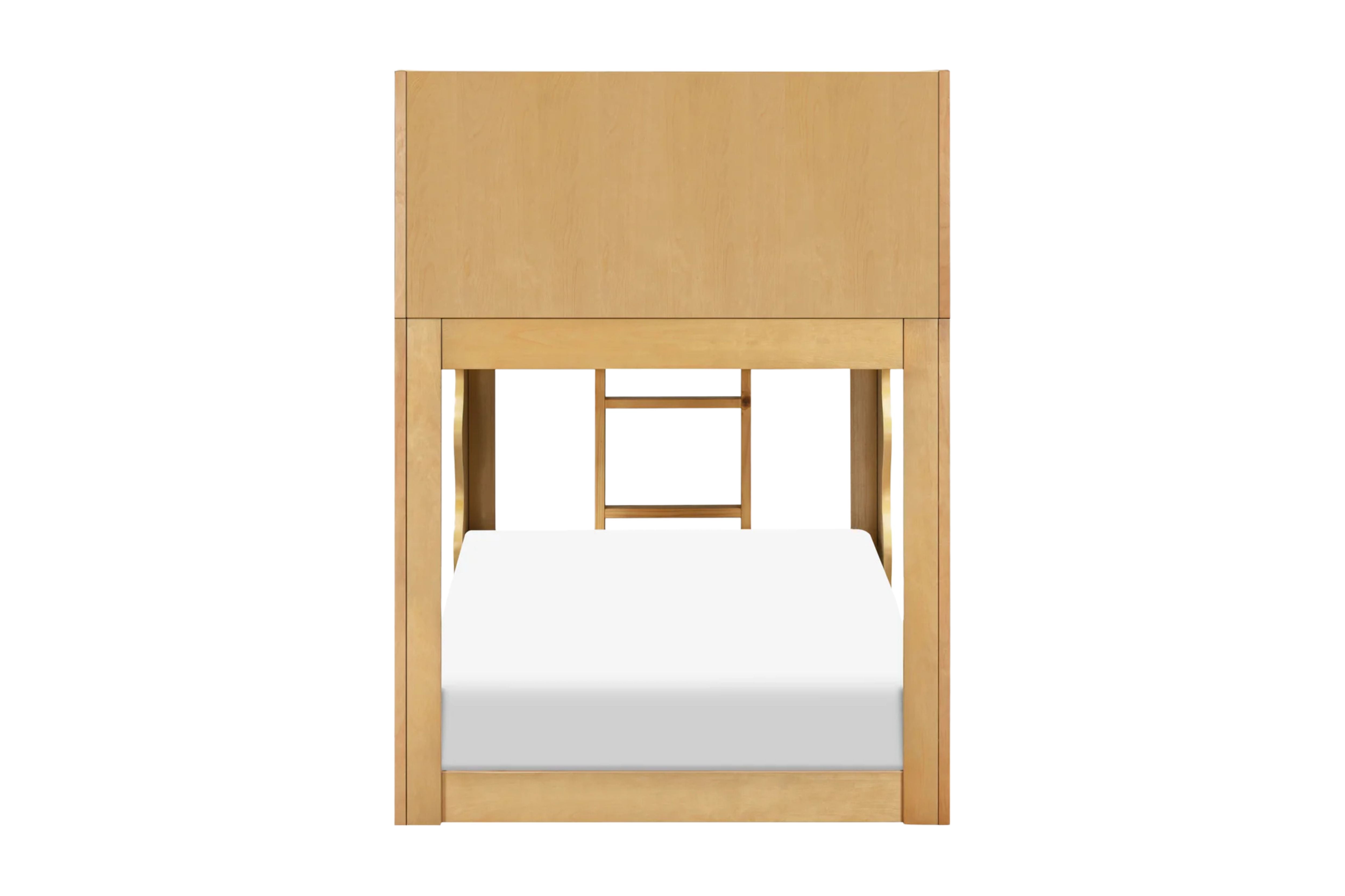Wooden convertible Babyletto Lido bunk bed with white mattress #color_honey