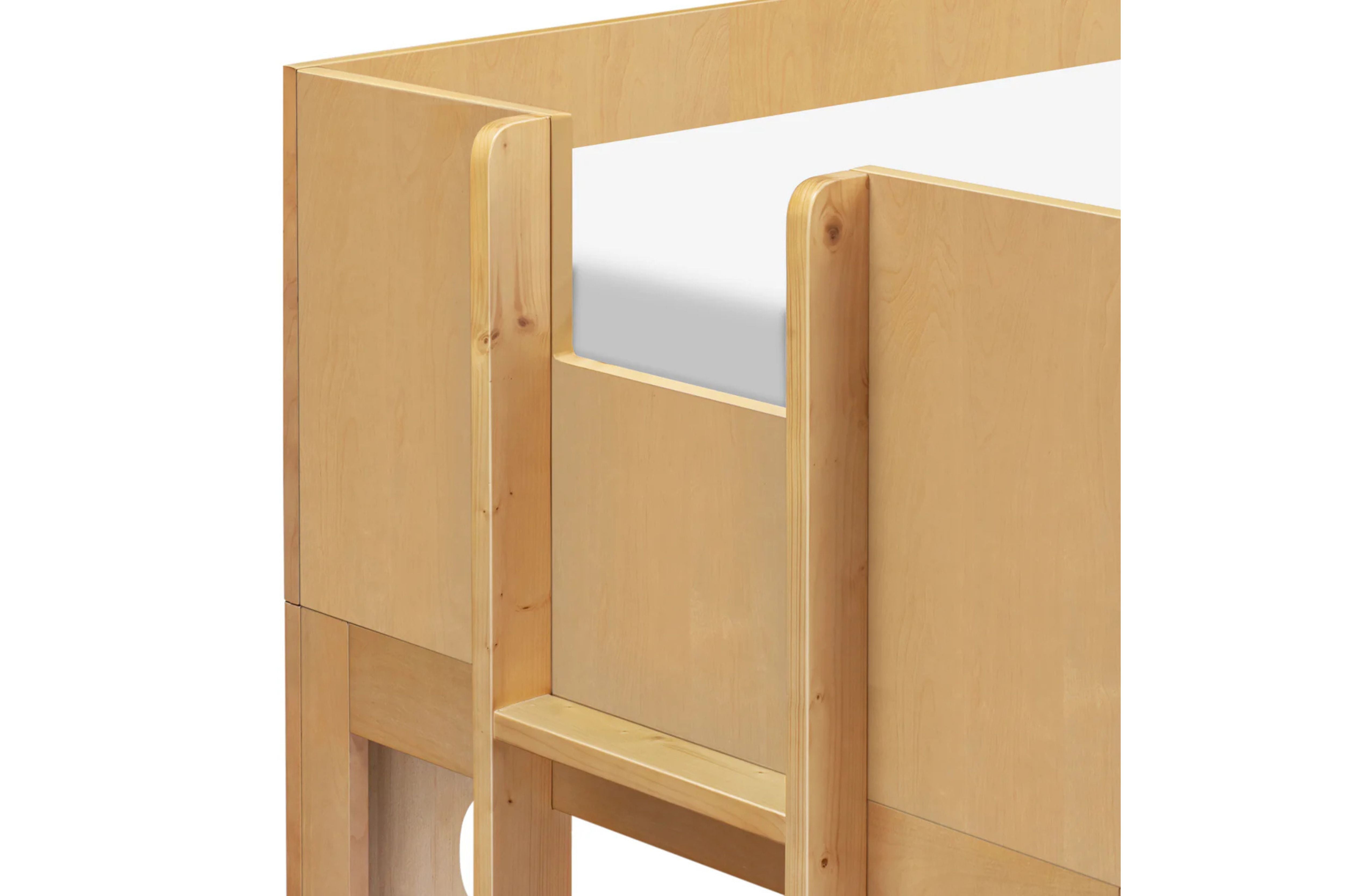 Wooden convertible Babyletto Lido bunk bed with white mattress #color_honey