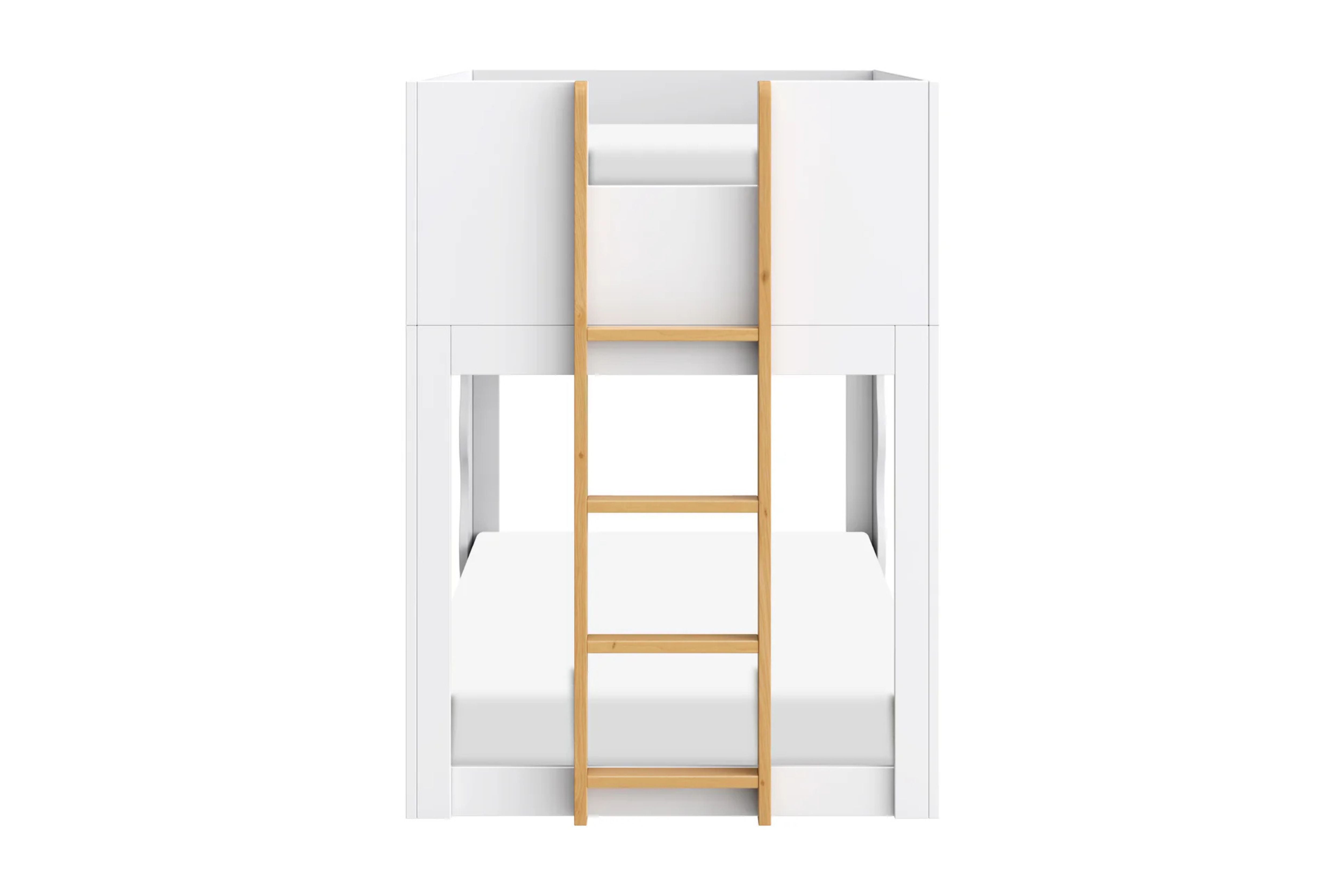 White convertible Babyletto Lido bunk bed with white mattress #color_white