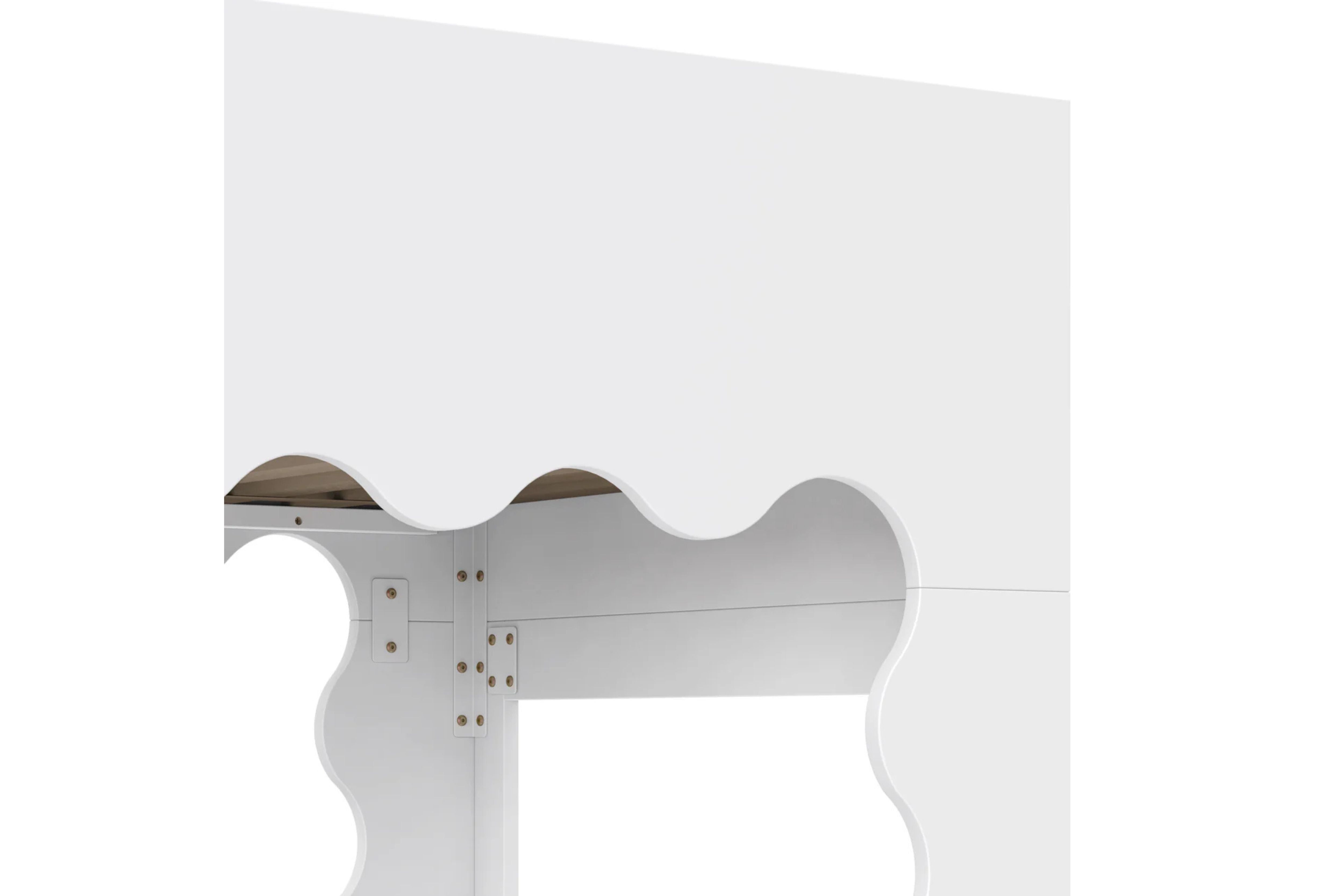 White convertible Babyletto Lido bunk bed with white mattress #color_white