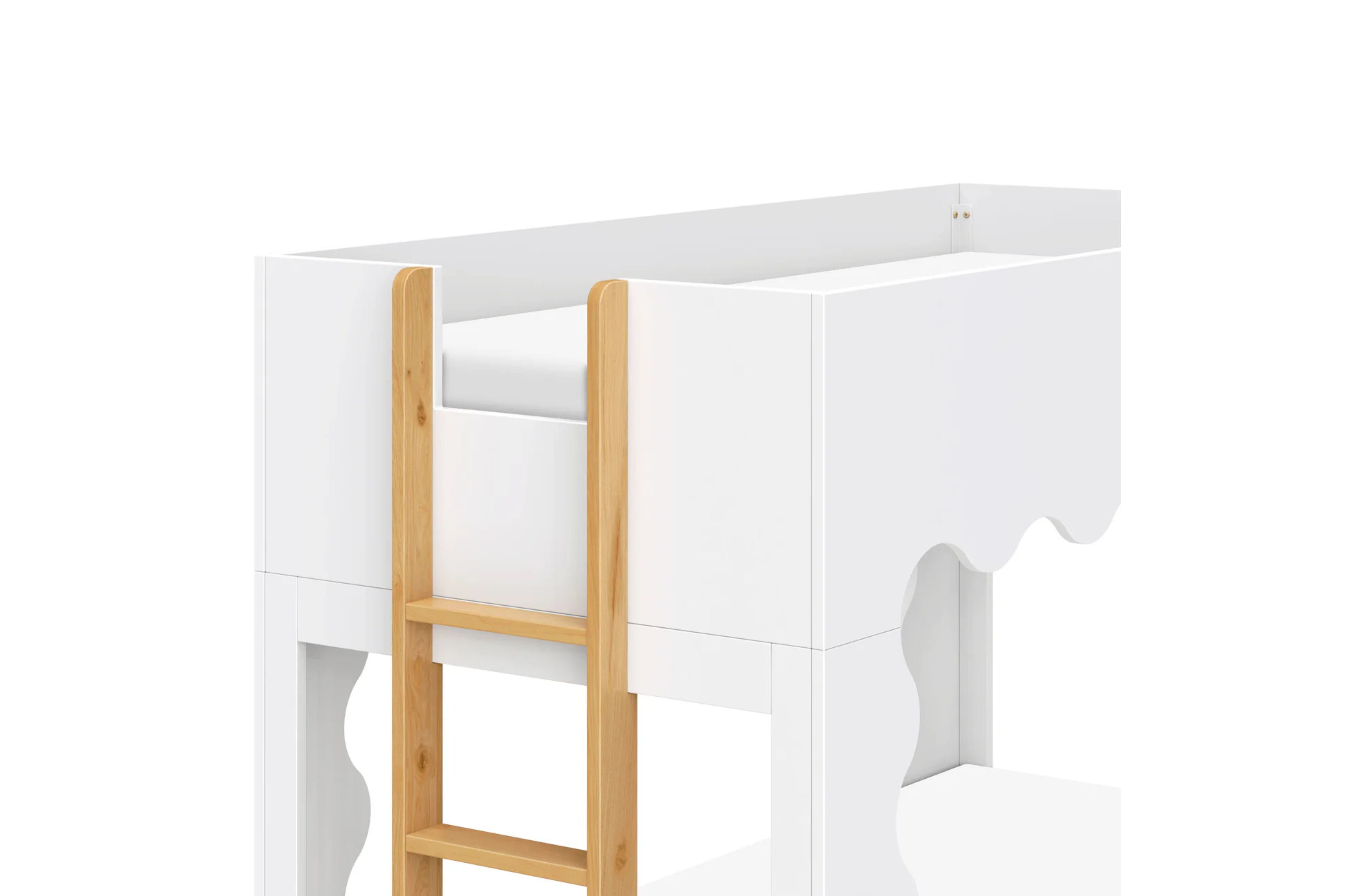 White convertible Babyletto Lido bunk bed with white mattress #color_white