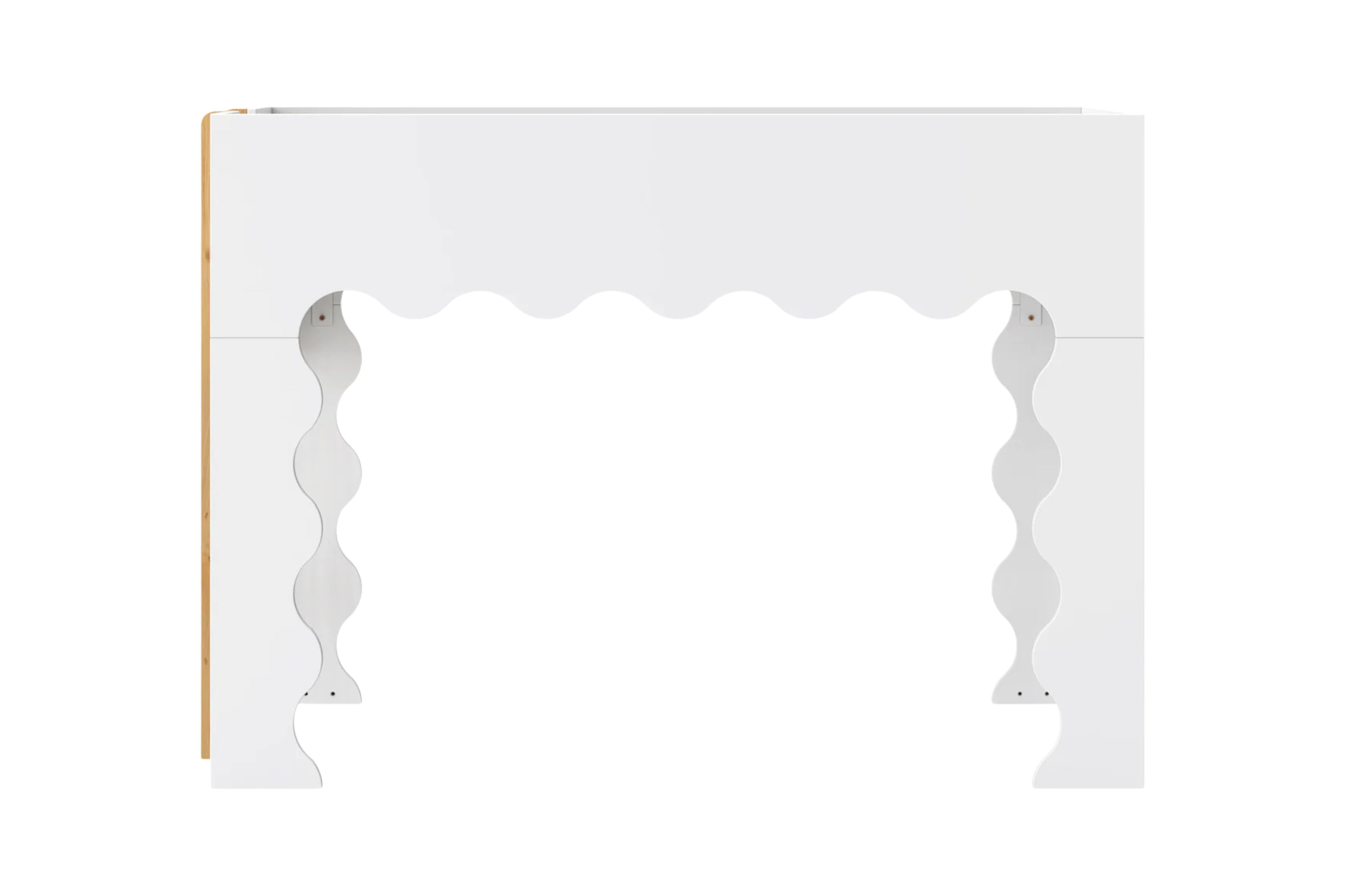 White convertible Babyletto Lido bunk bed with white mattress #color_white
