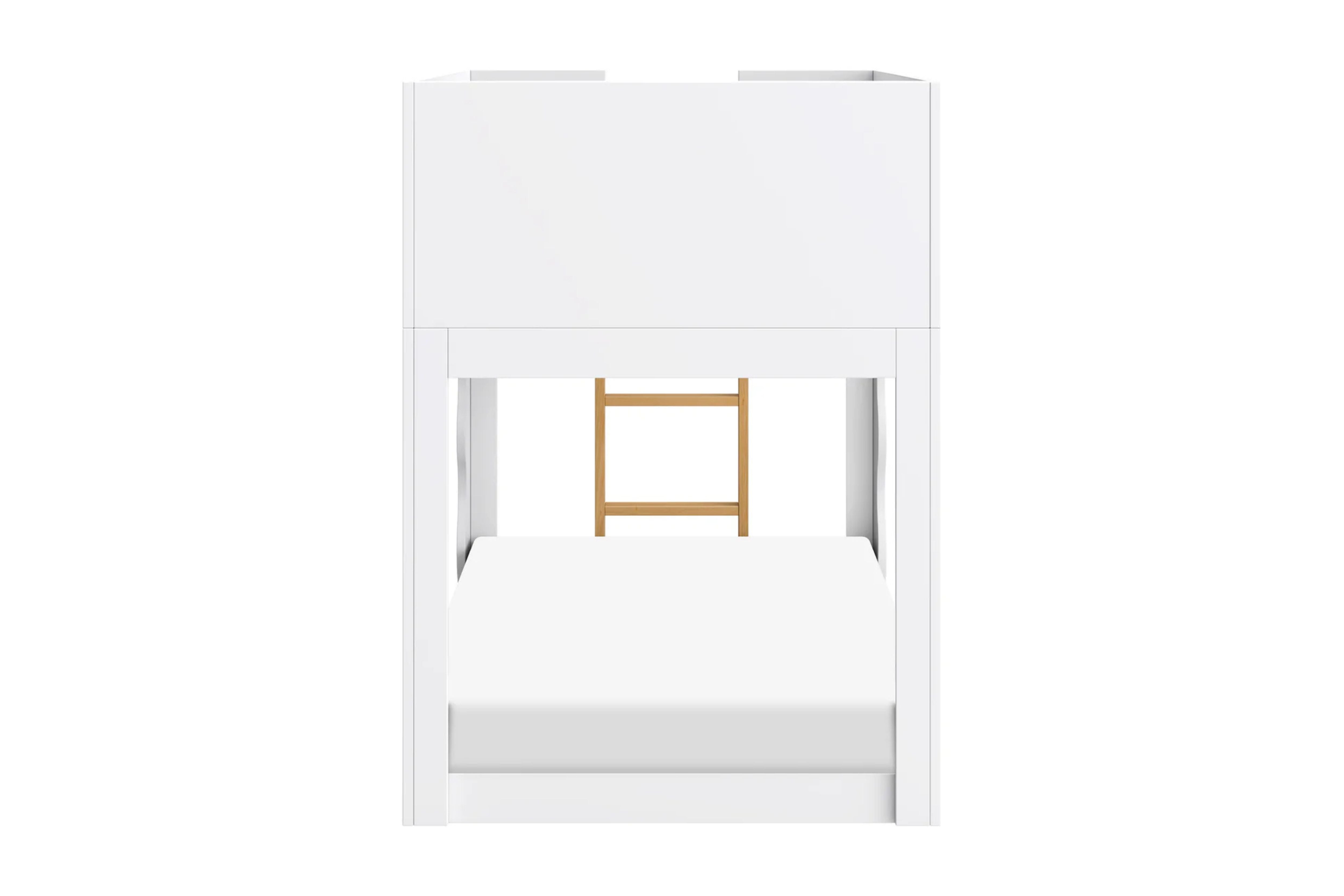 White convertible Babyletto Lido bunk bed with white mattress #color_white