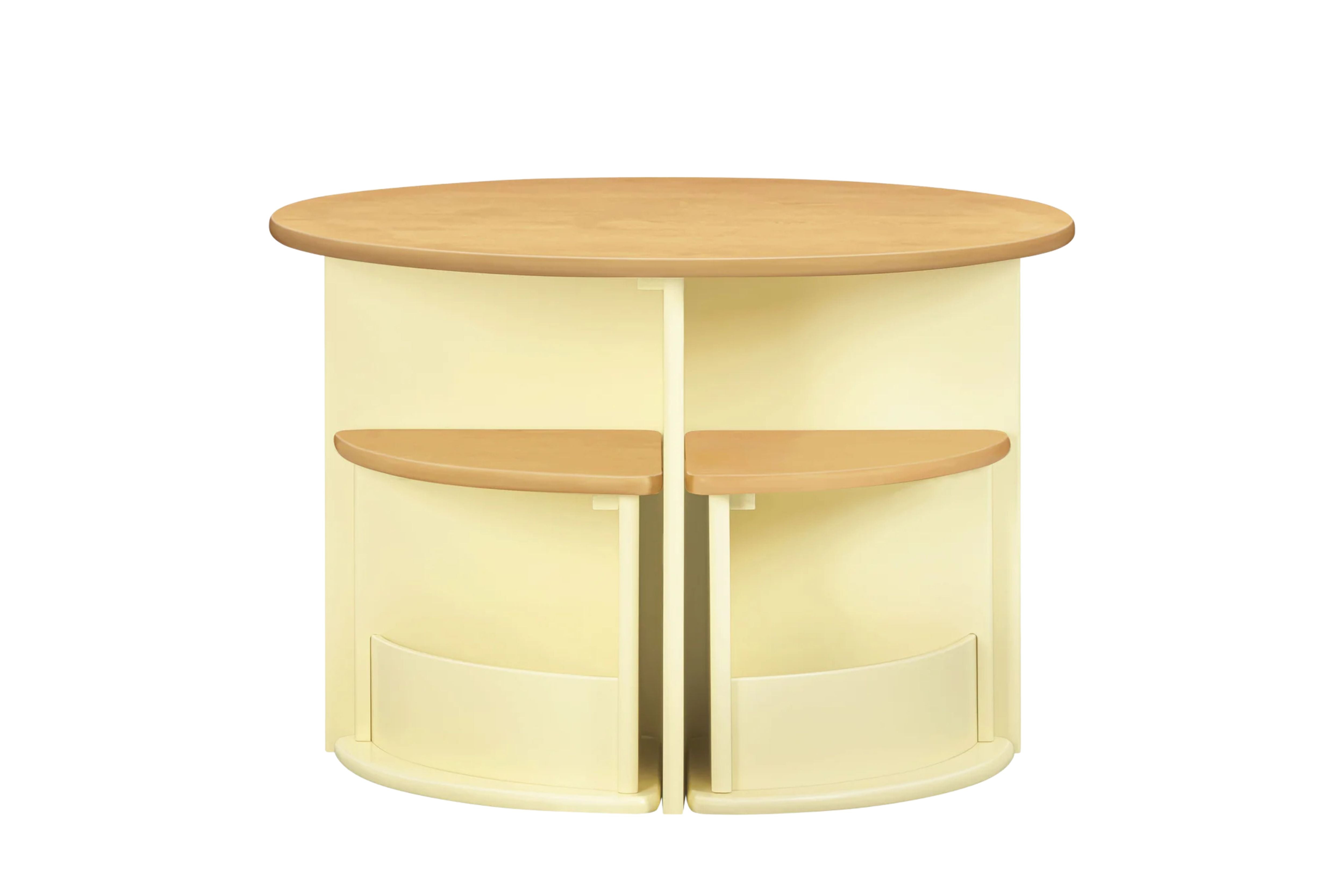 Nessa nesting children's play table and chairs set #color_pale-yellow-honey