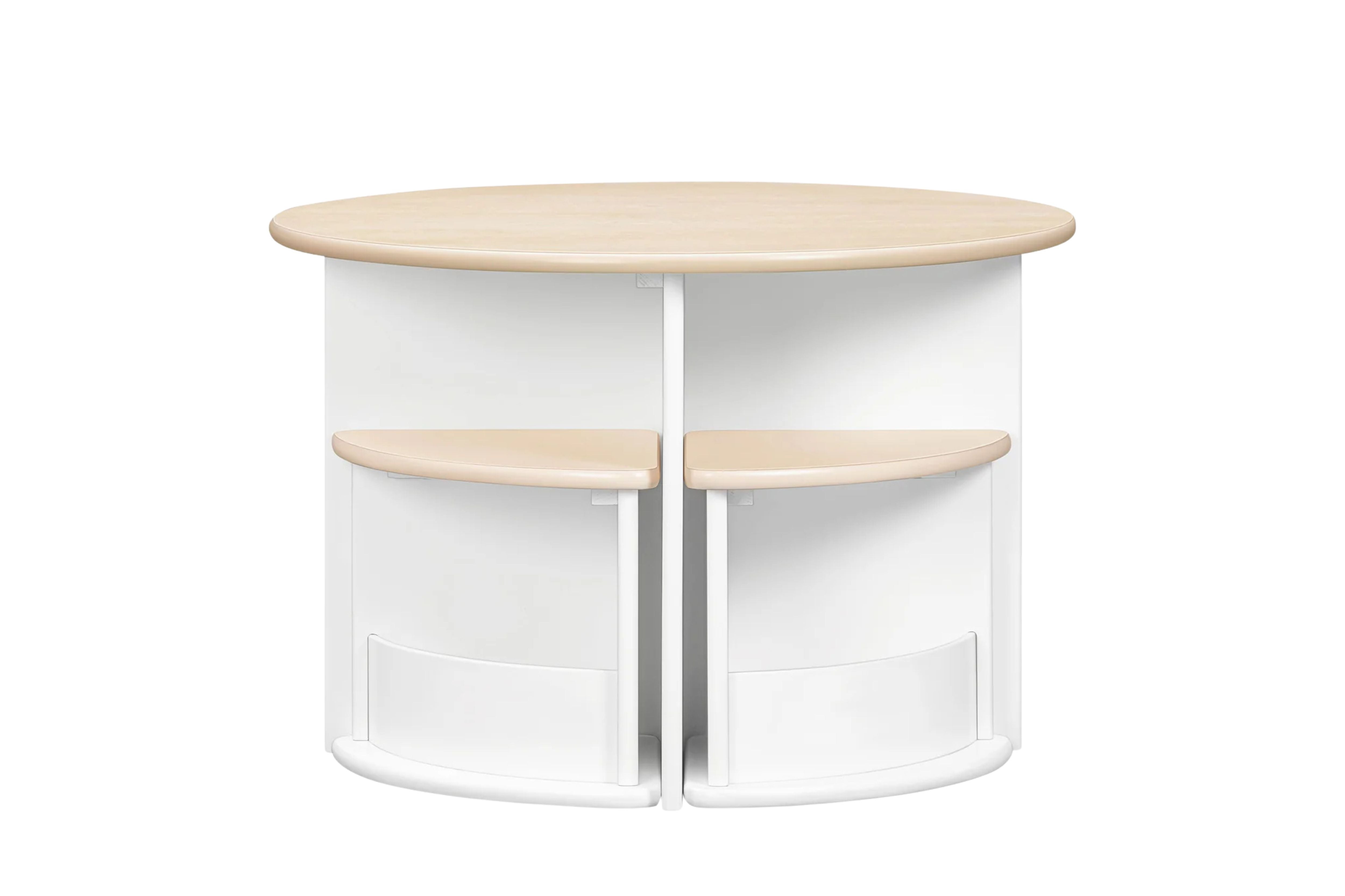 Nessa nesting children's play table and chairs set #color_white-and-washed