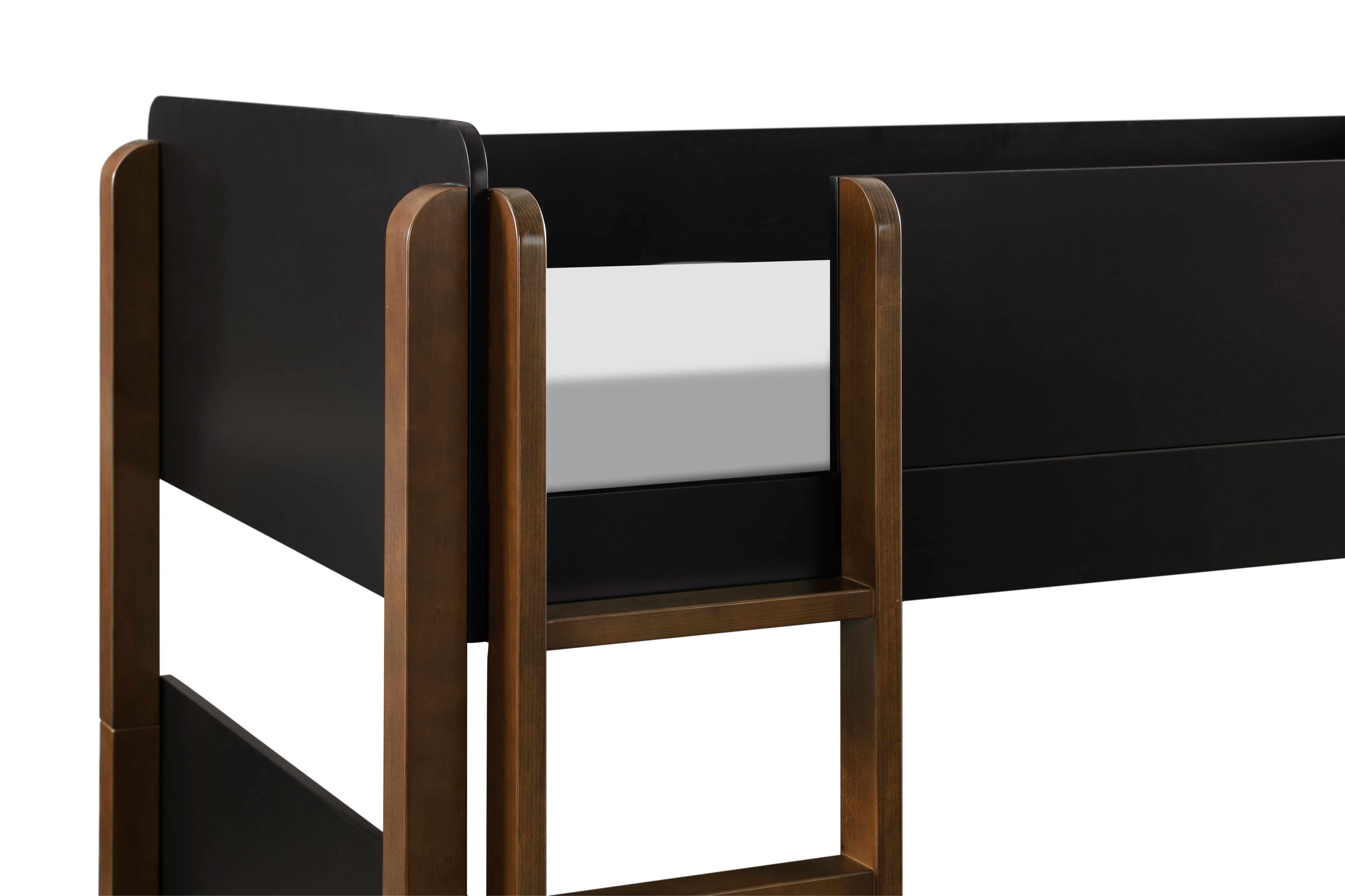Babyletto TipToe Convertible Bunk Bed #color_black-natural-walnut