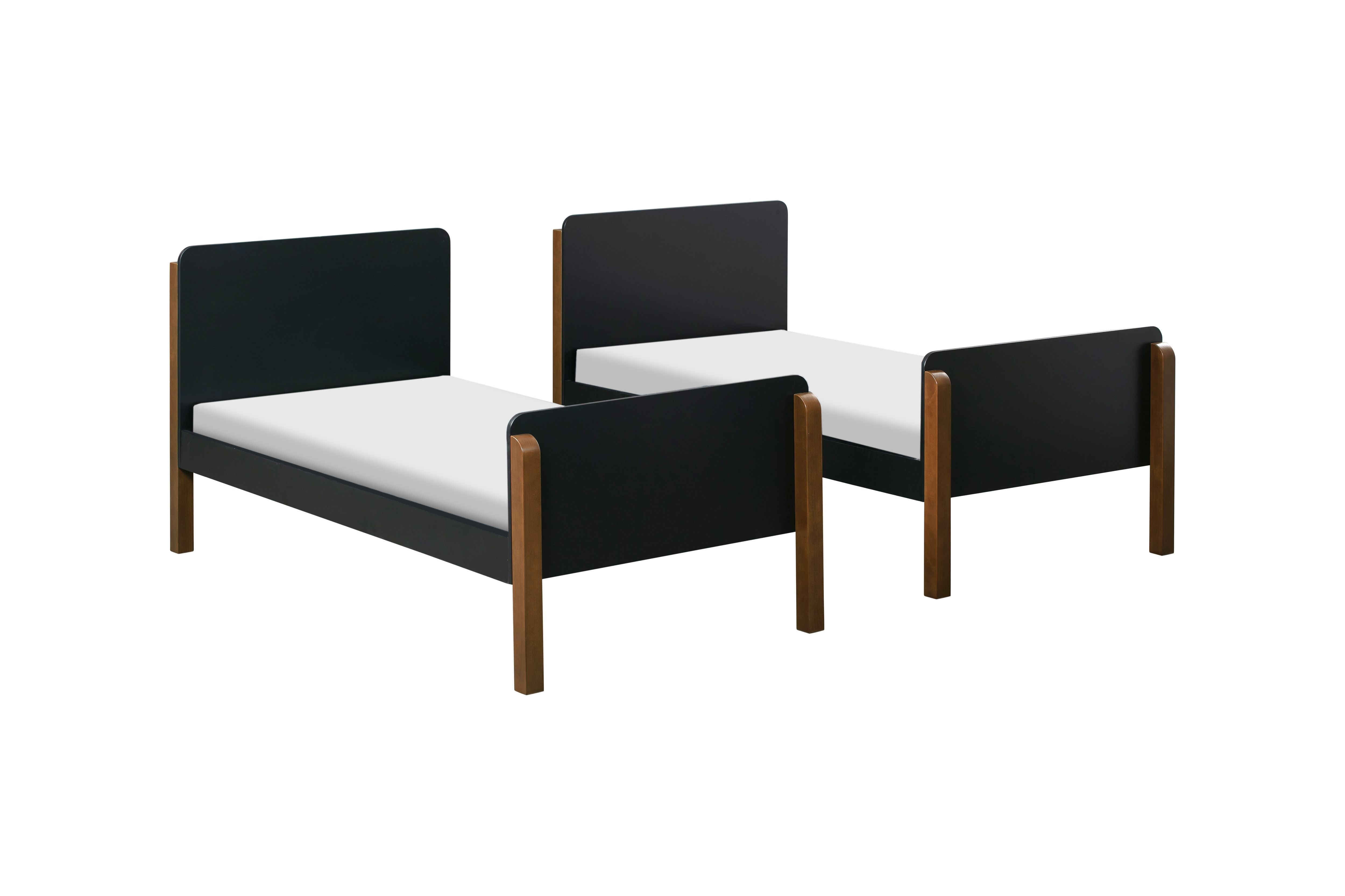 Babyletto TipToe Convertible Bunk Bed #color_black-natural-walnut