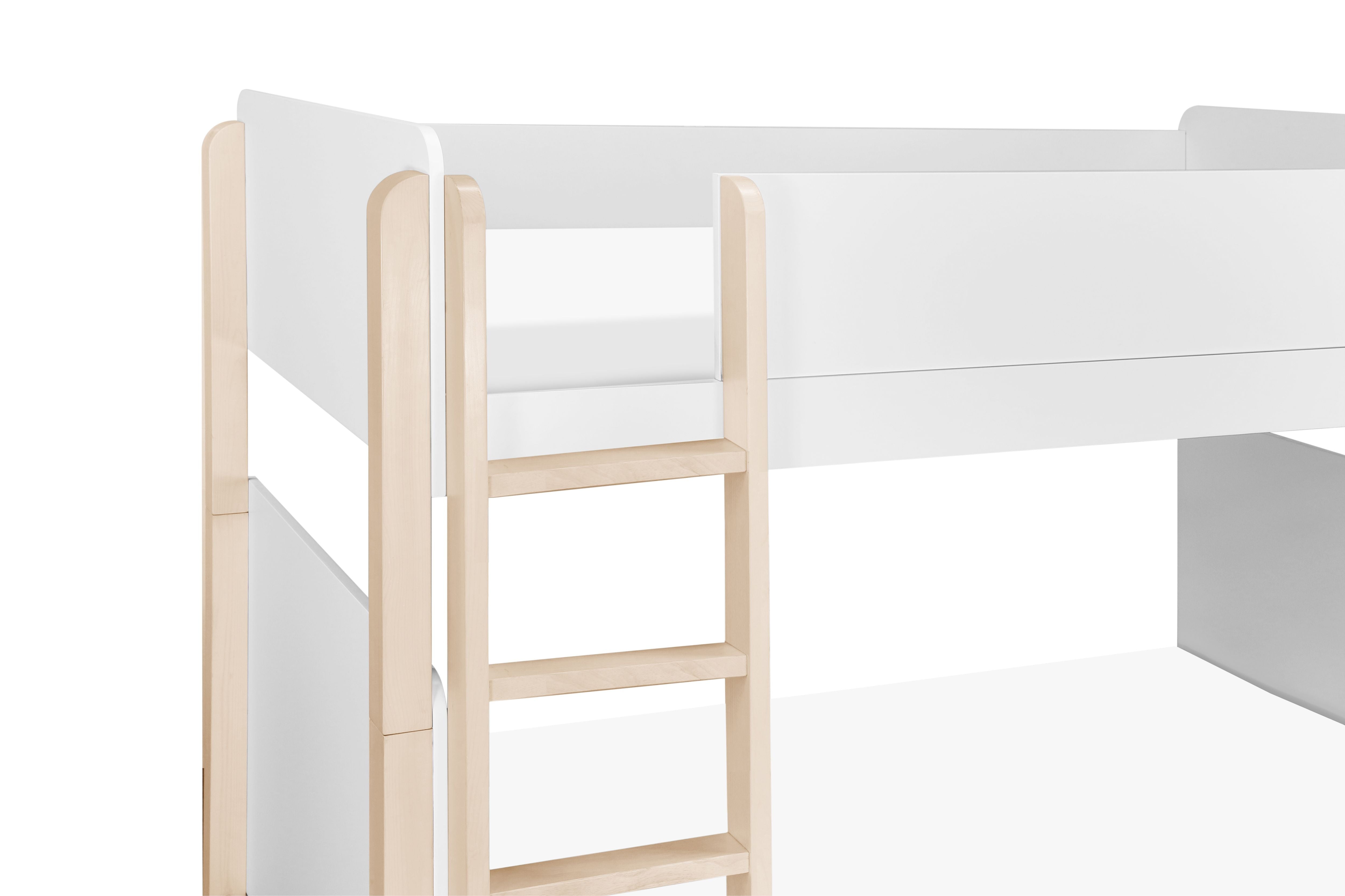 Babyletto TipToe Convertible Bunk Bed #color_white-and-washed