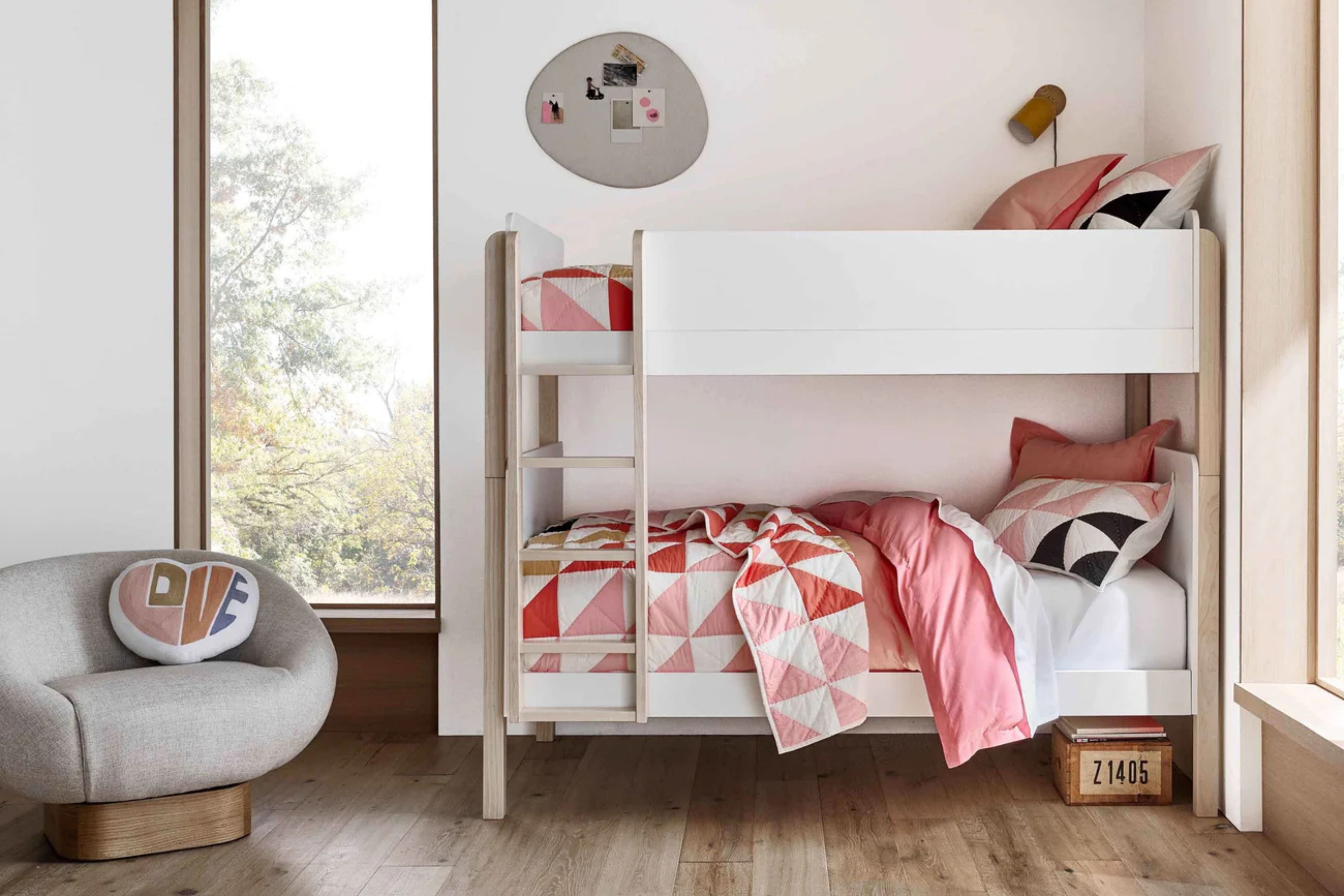 Babyletto TipToe Convertible Bunk Bed #color_white-and-washed