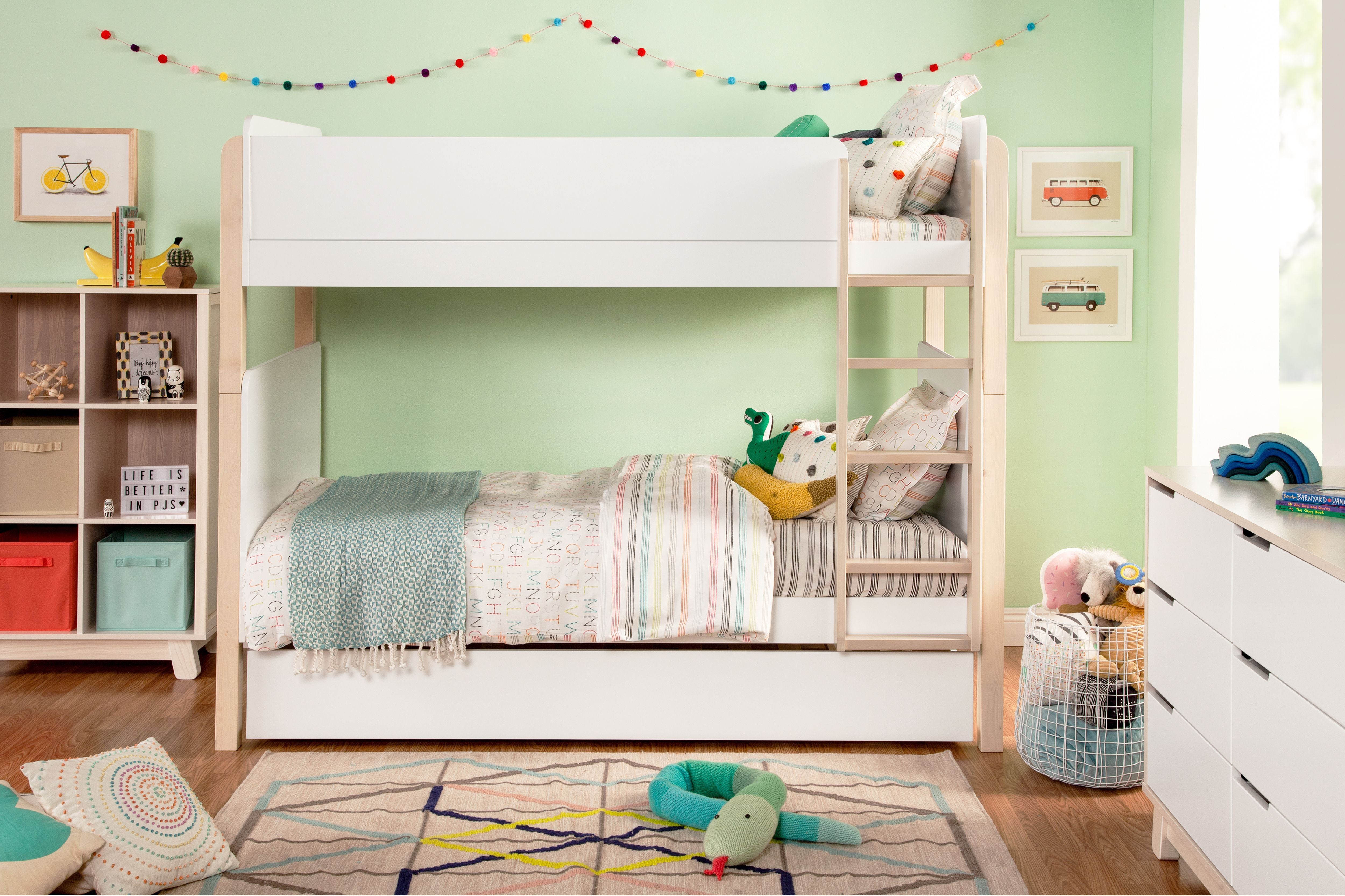 Babyletto TipToe Convertible Bunk Bed #color_white-and-washed