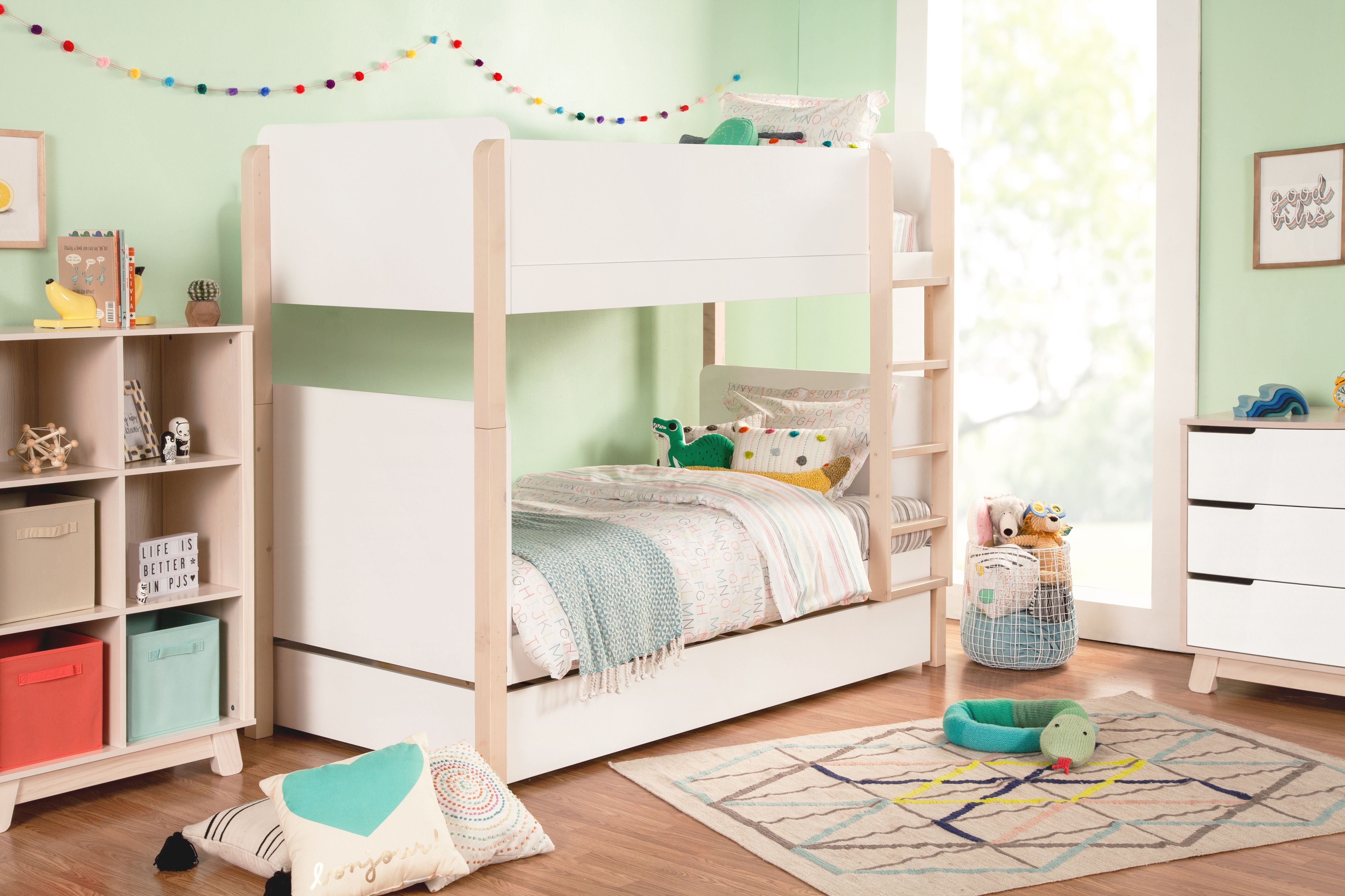 Babyletto TipToe Convertible Bunk Bed #color_white-and-washed