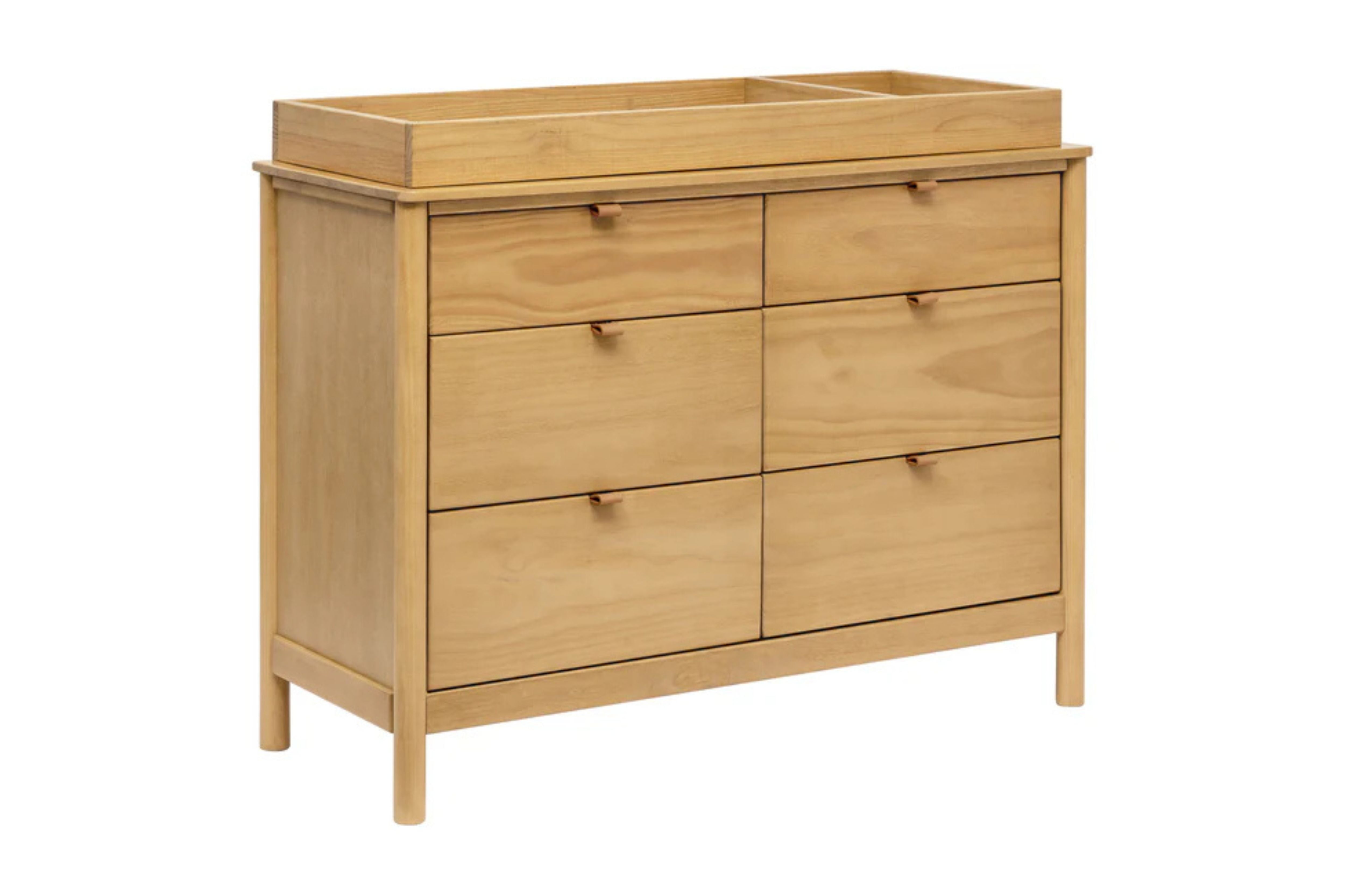 Babyletto Bondi 6-Drawer Assembled Dresser with removable changing tray #color_honey