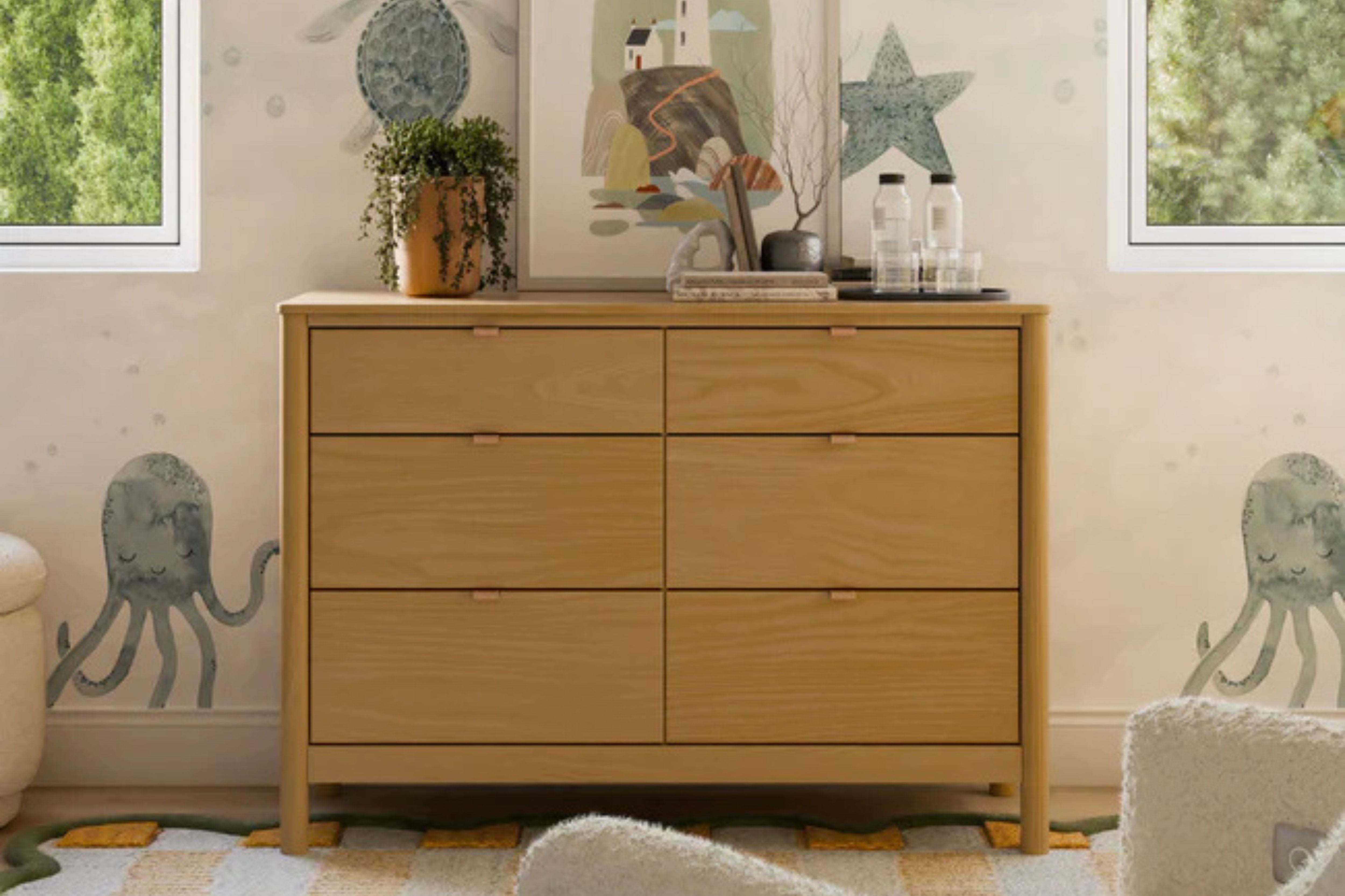 Babyletto Bondi 6-Drawer Assembled Dresser #color_honey