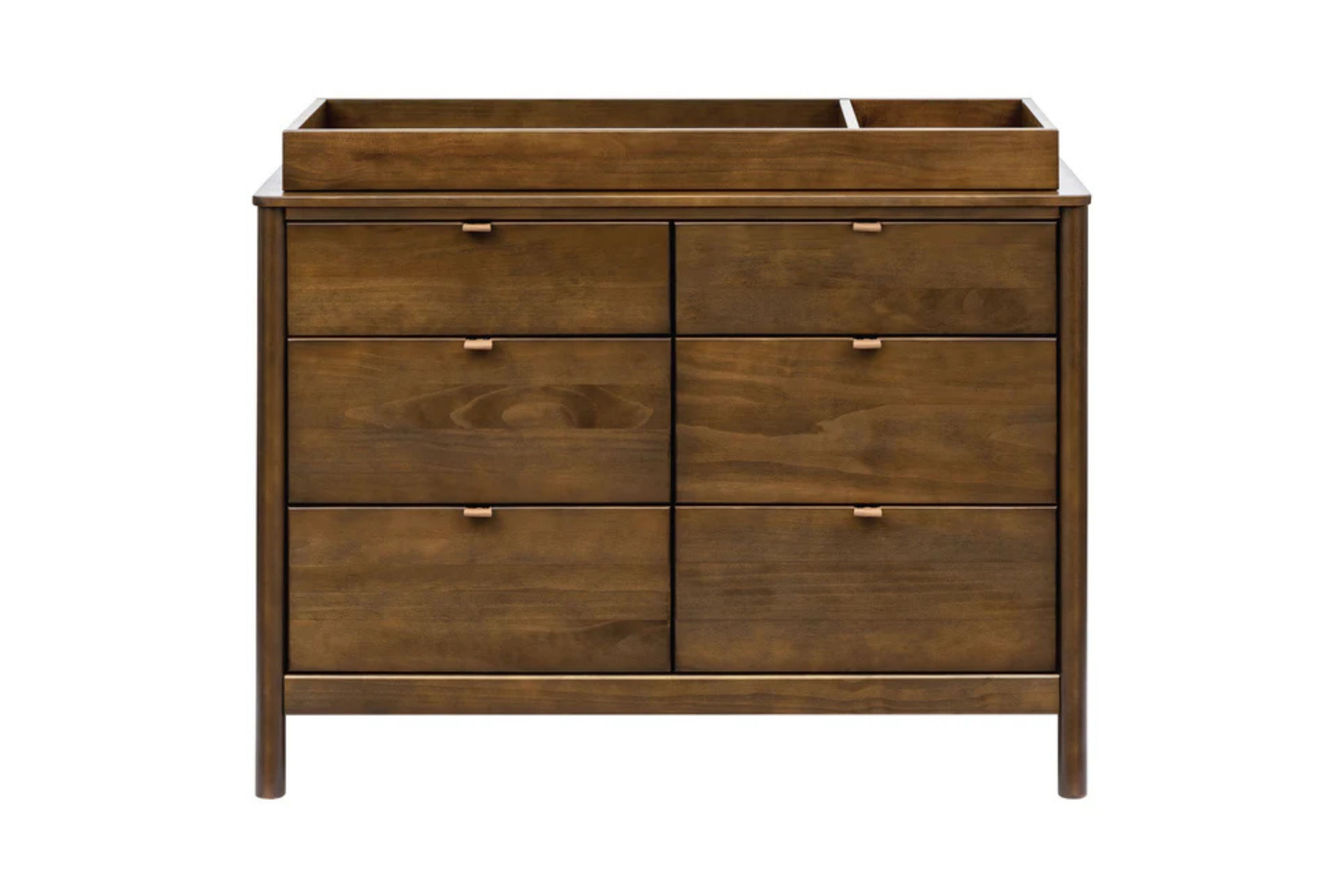 Babyletto Bondi 6-Drawer Assembled Dresser with removable changing tray #color_walnut