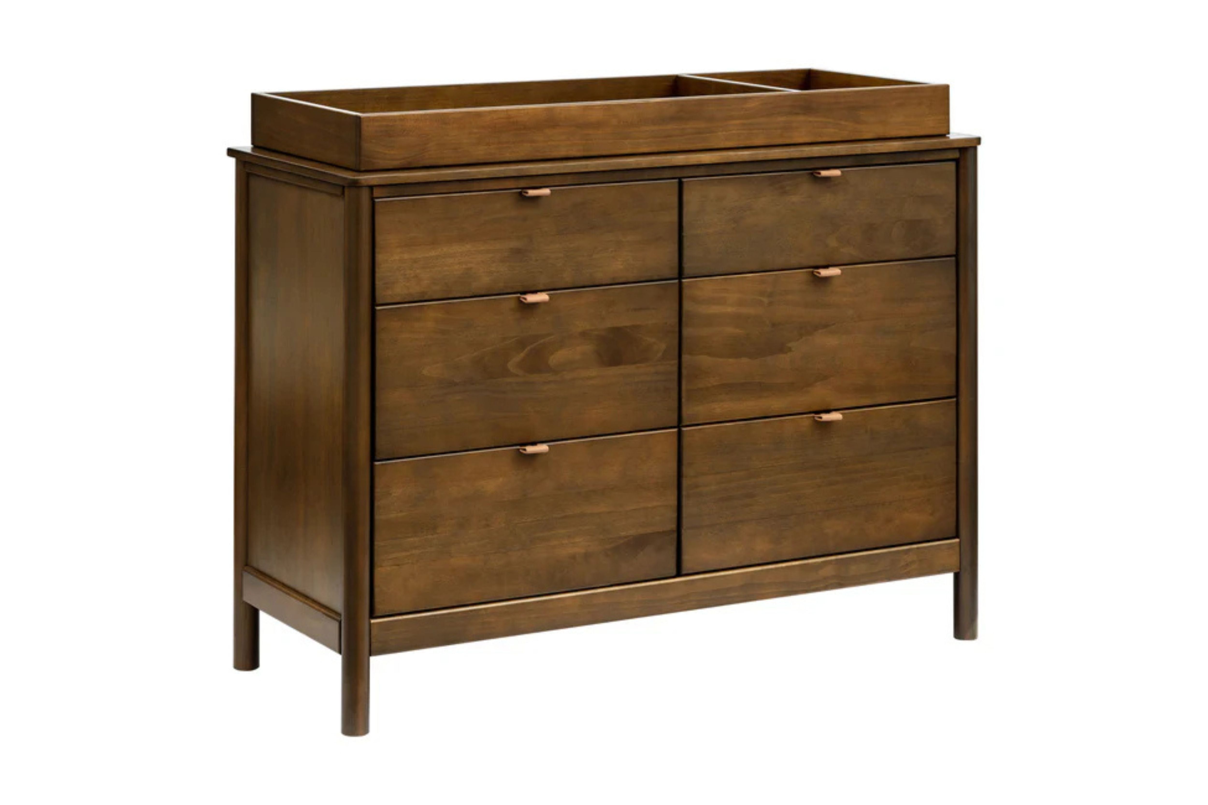 Babyletto Bondi 6-Drawer Assembled Dresser with removable changing tray #color_walnut