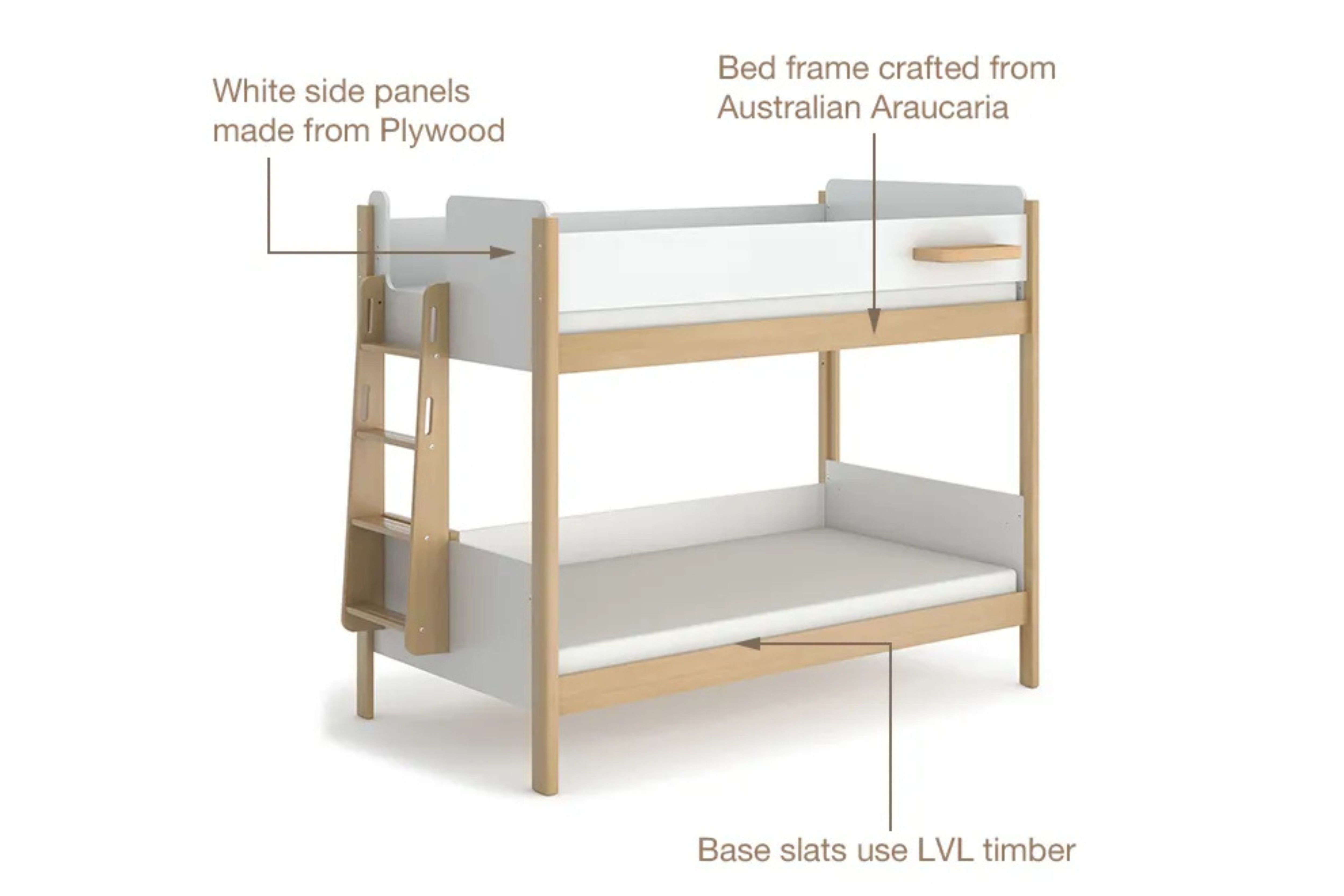 Details of the Boori Natty King Bunk Bed with Ladder