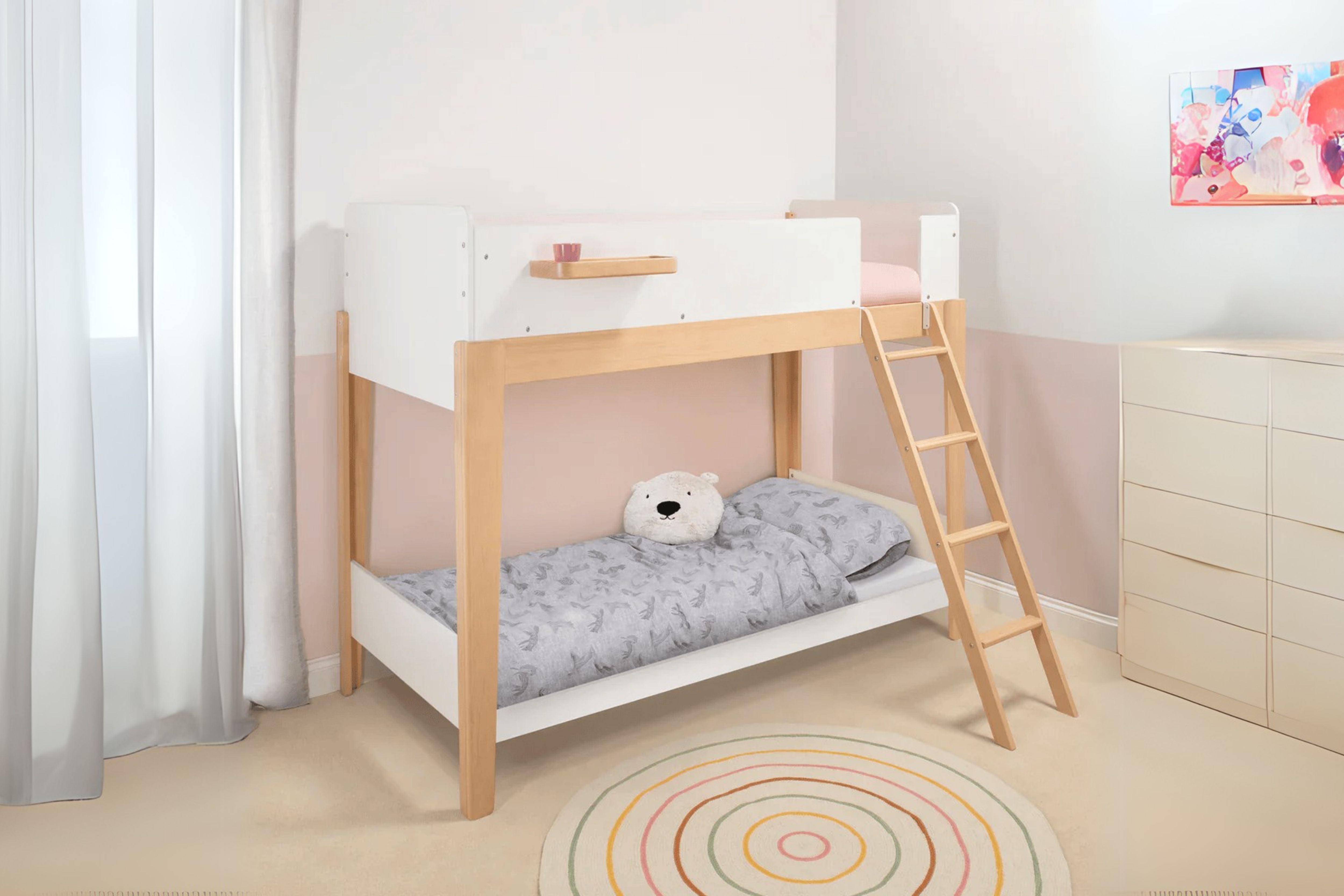 Boori Natty Single Bunk Bed in a cosy nursery room