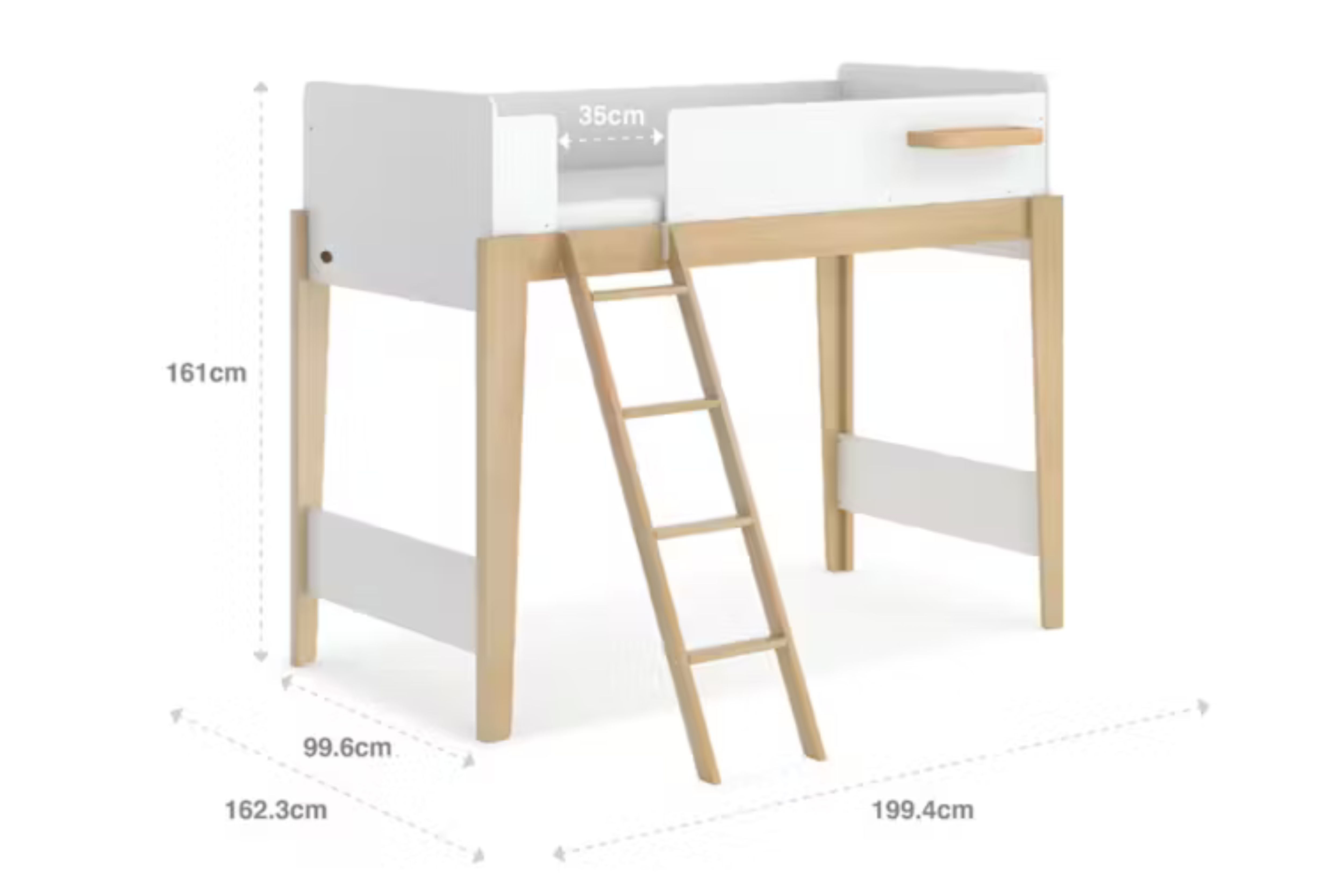 Boori Natty Single Loft Bed (188x90cm)