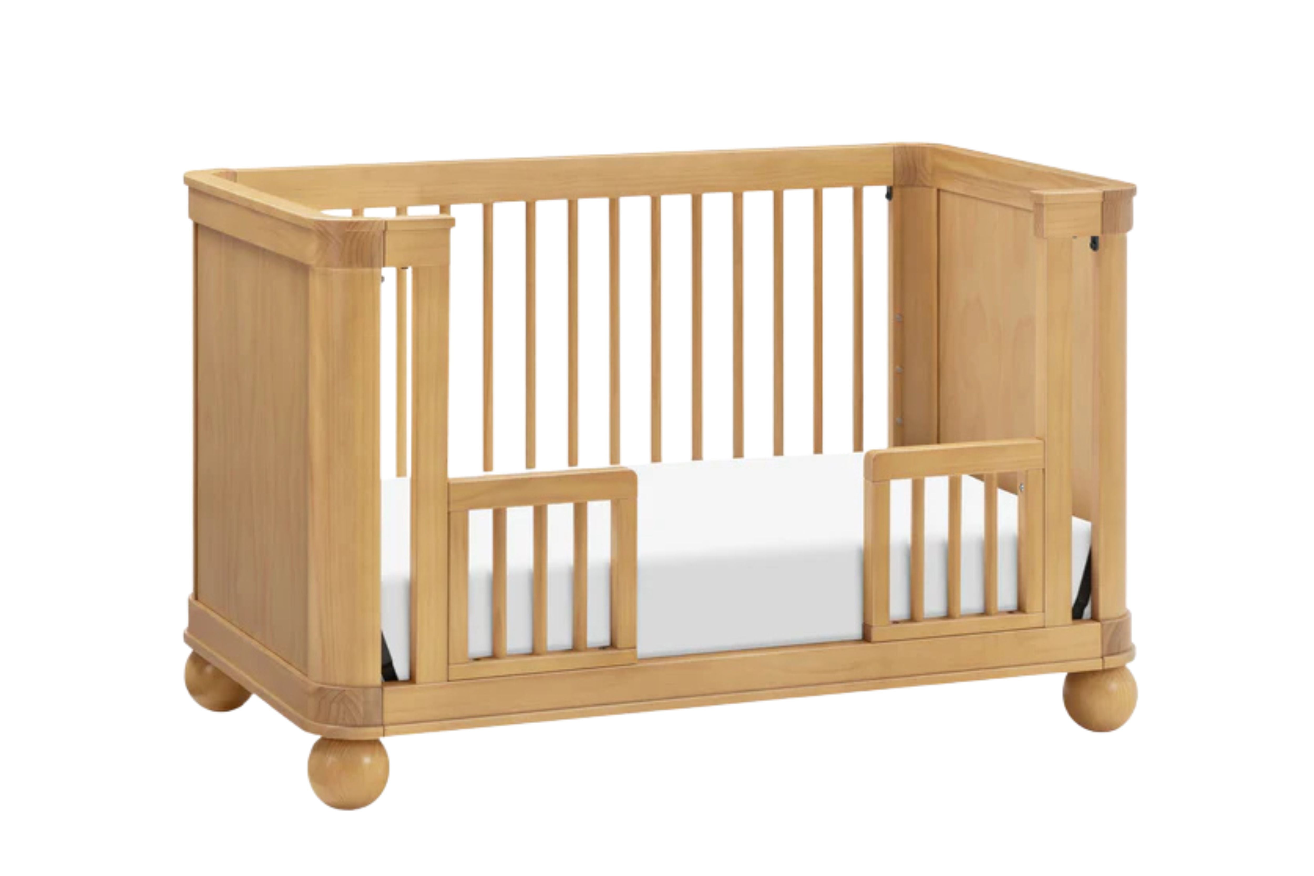 Babyletto Crosby 3-in-1 Convertible Crib in toddler bed configuration #color_honey
