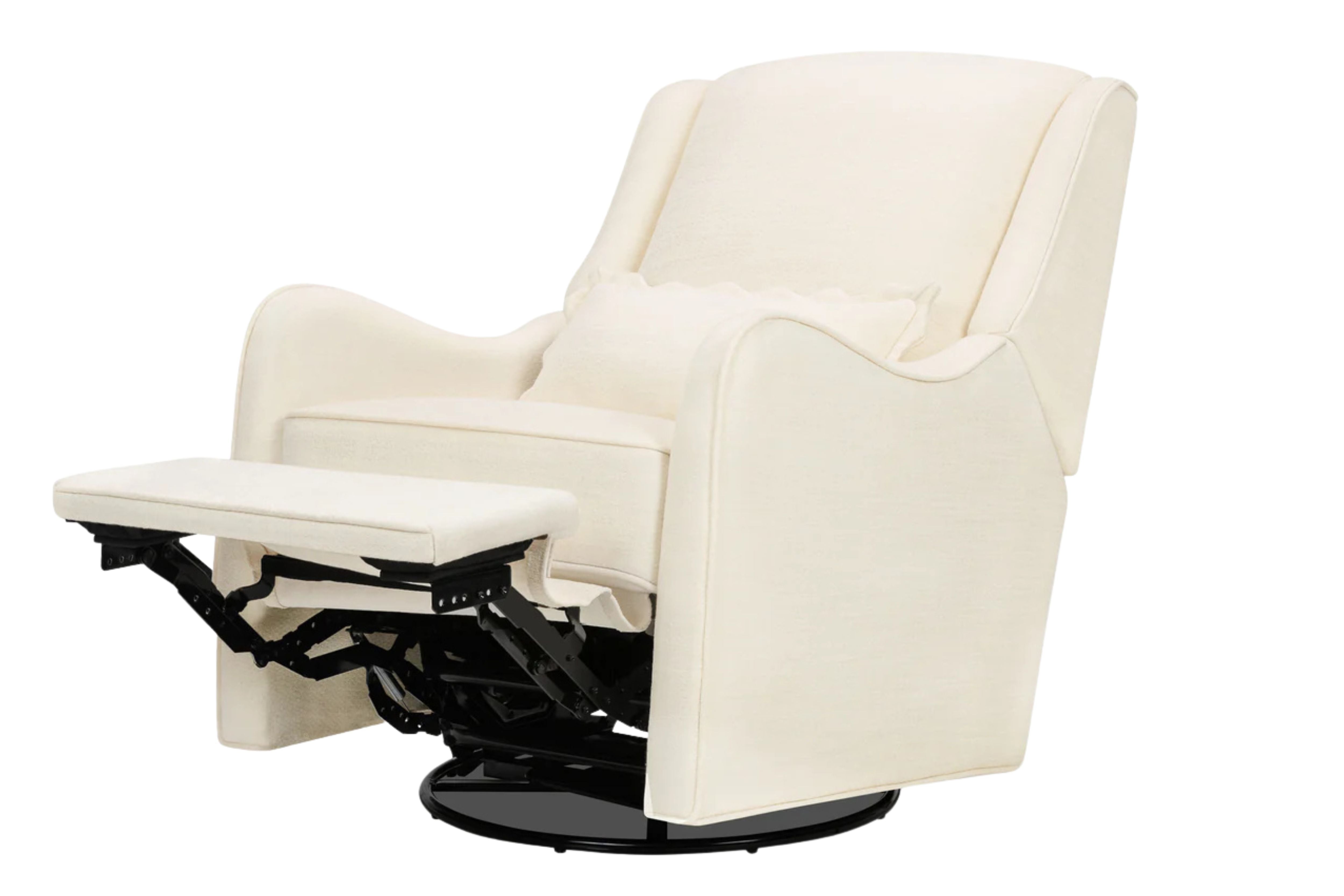 Side profile of the Devon Recliner and Swivel Glider Nursing Chair in Truffle, shown in the reclined position #color_truffle