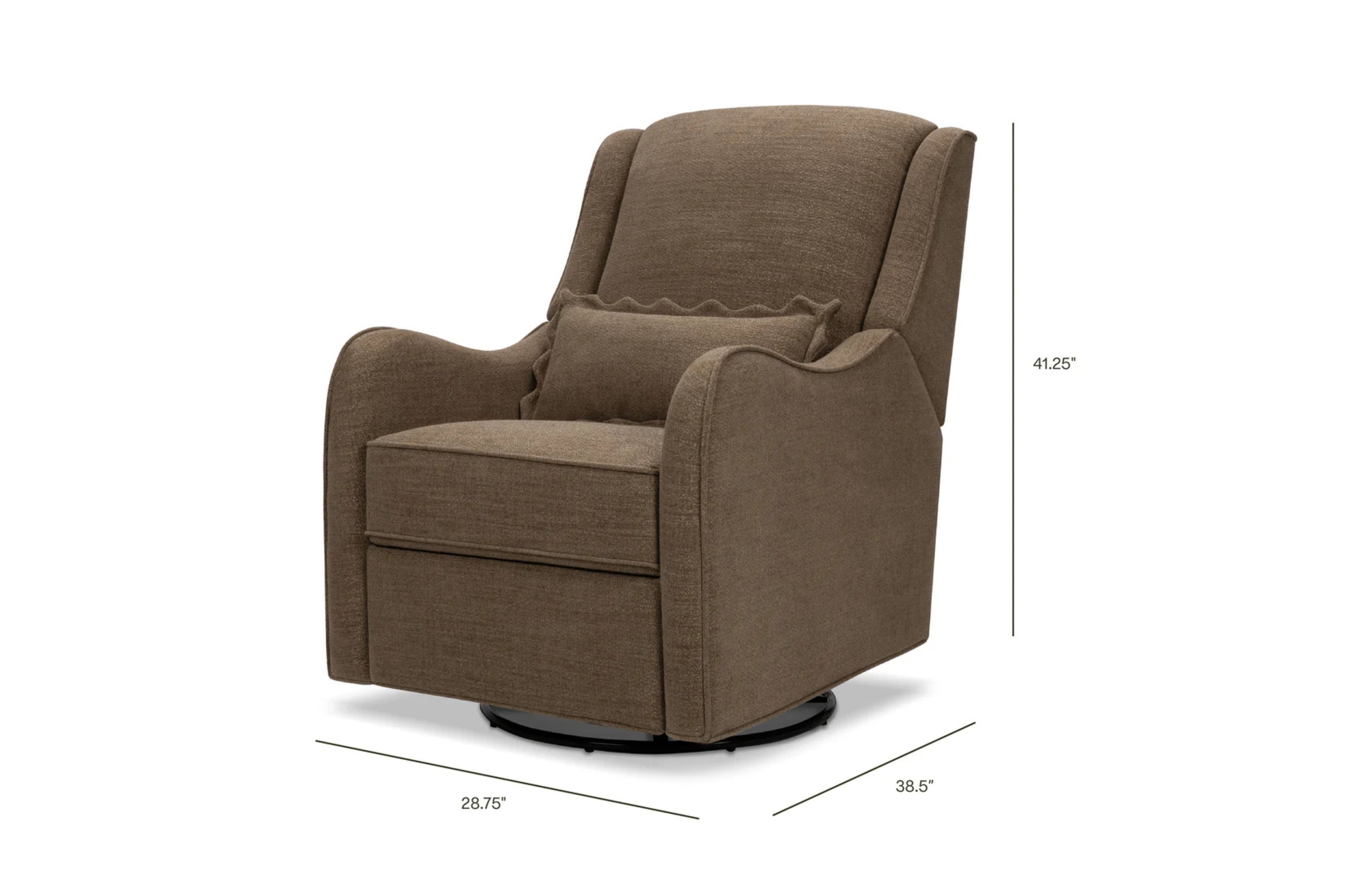 Devon Recliner and Swivel Glider Nursing Chair measurements #color_truffle