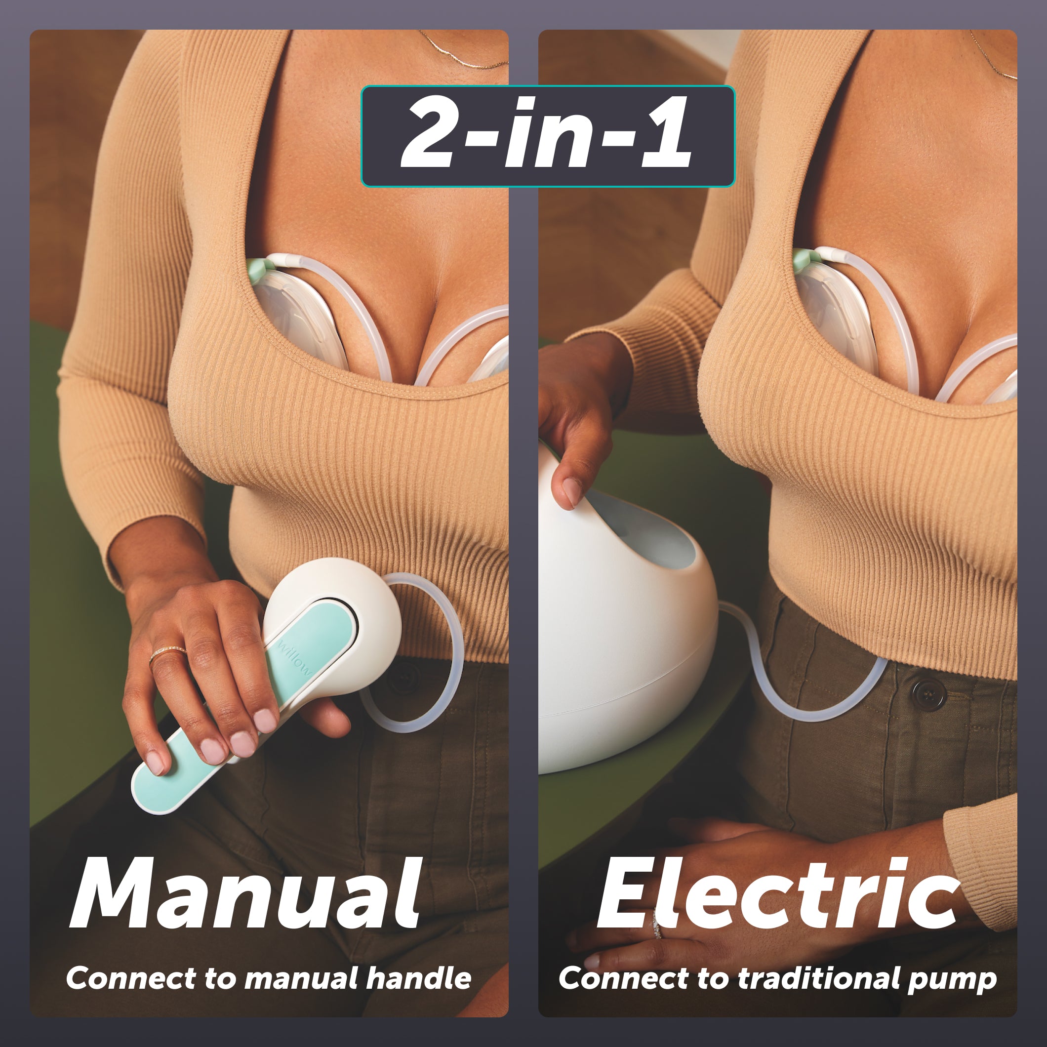 Elvie Wave 2-in-1 Double Manual Wearable Pump + Collection Cups
