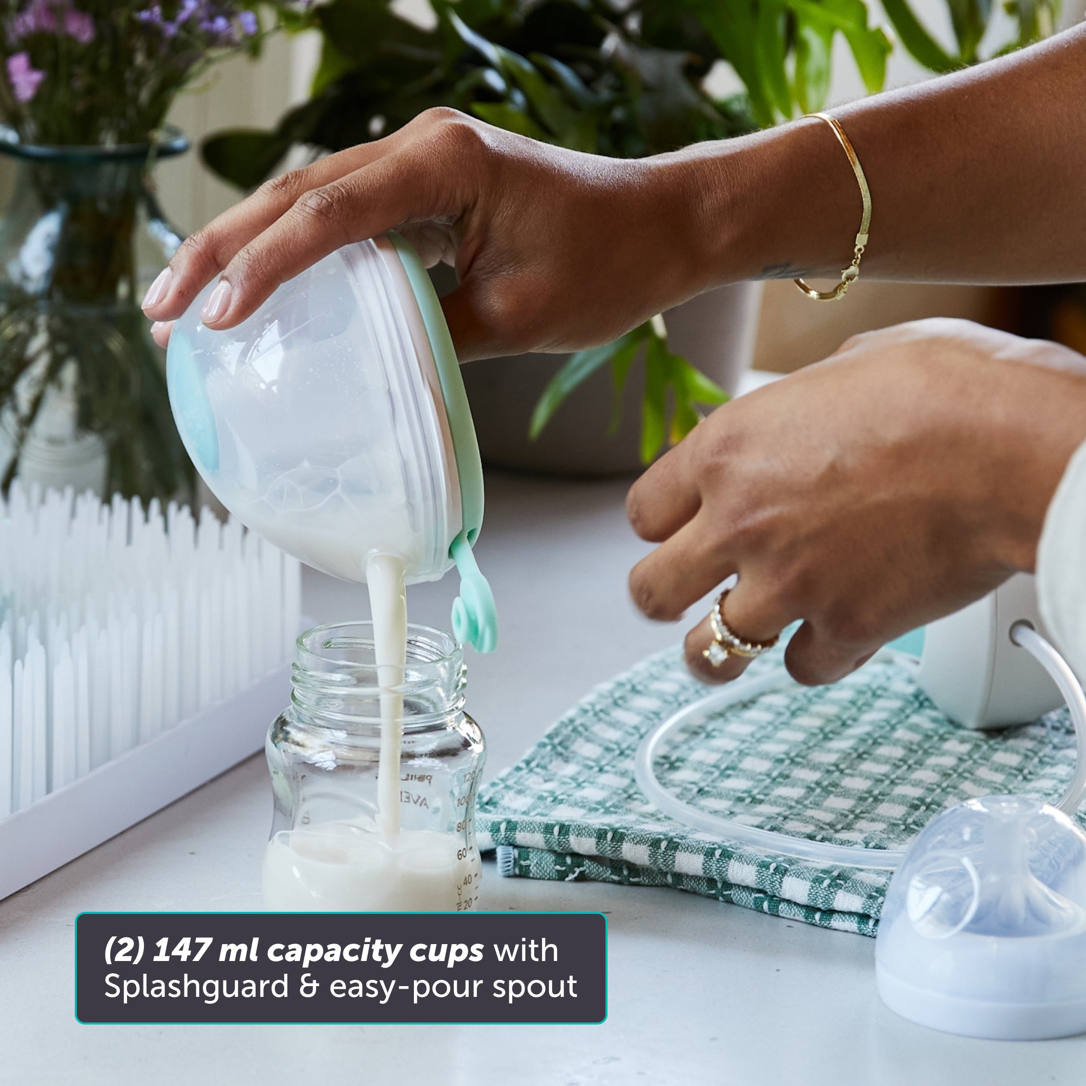 Elvie Wave 2-in-1 Double Manual Wearable Pump + Collection Cups
