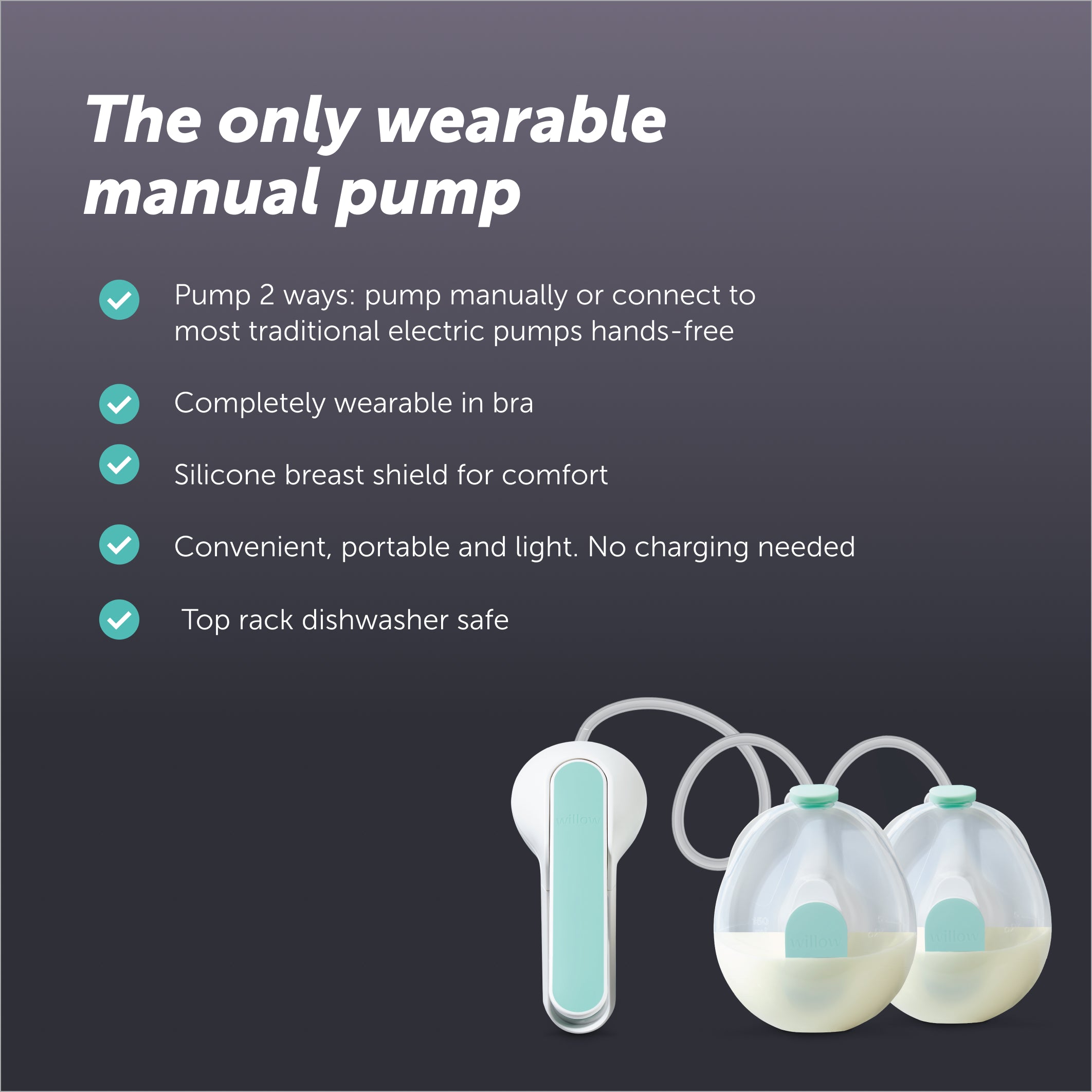 Elvie Wave 2-in-1 Double Manual Wearable Pump + Collection Cups