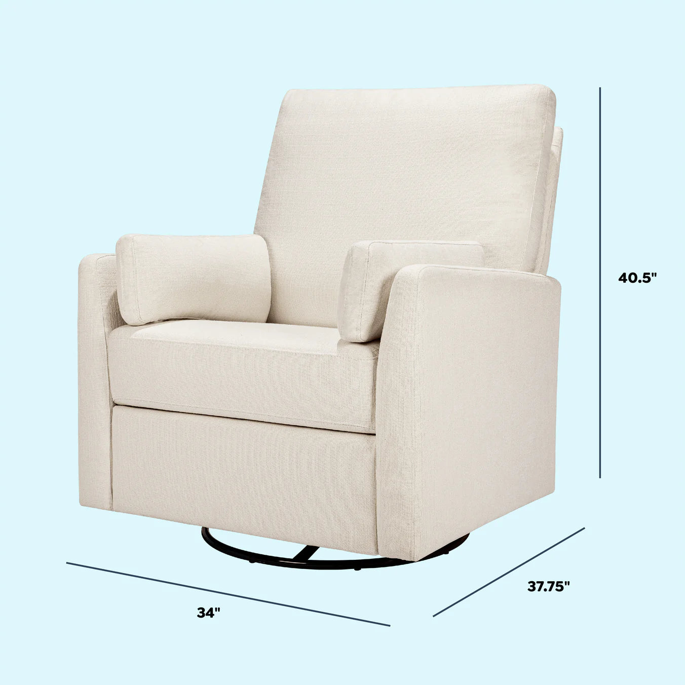 DaVinci Ethan Recliner and Swivel Glider in Eco-Performance Fabric (Cream)