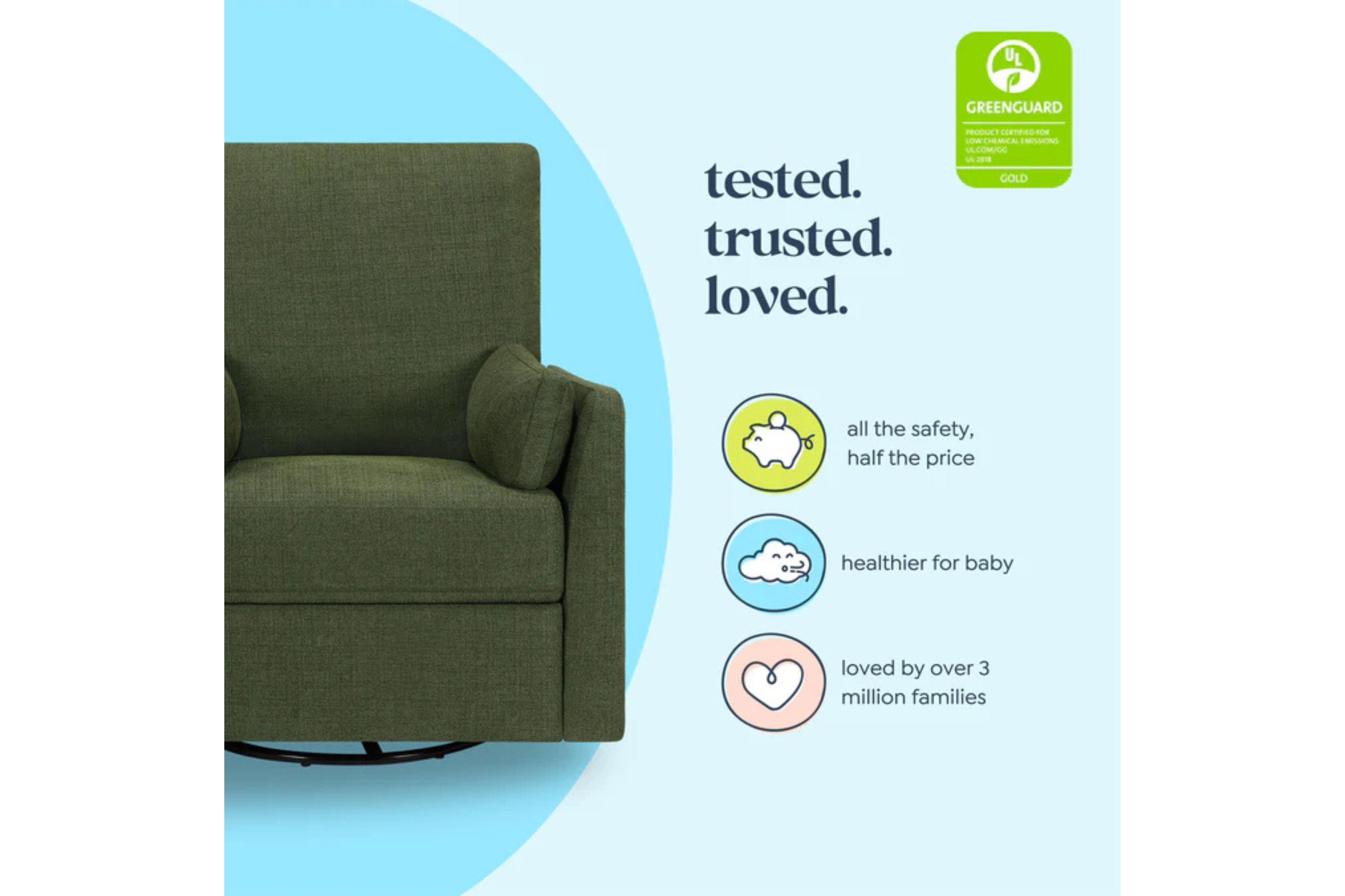 DaVinci Ethan Recliner and Swivel Glider in Eco-Performance Fabric #color_forest-green