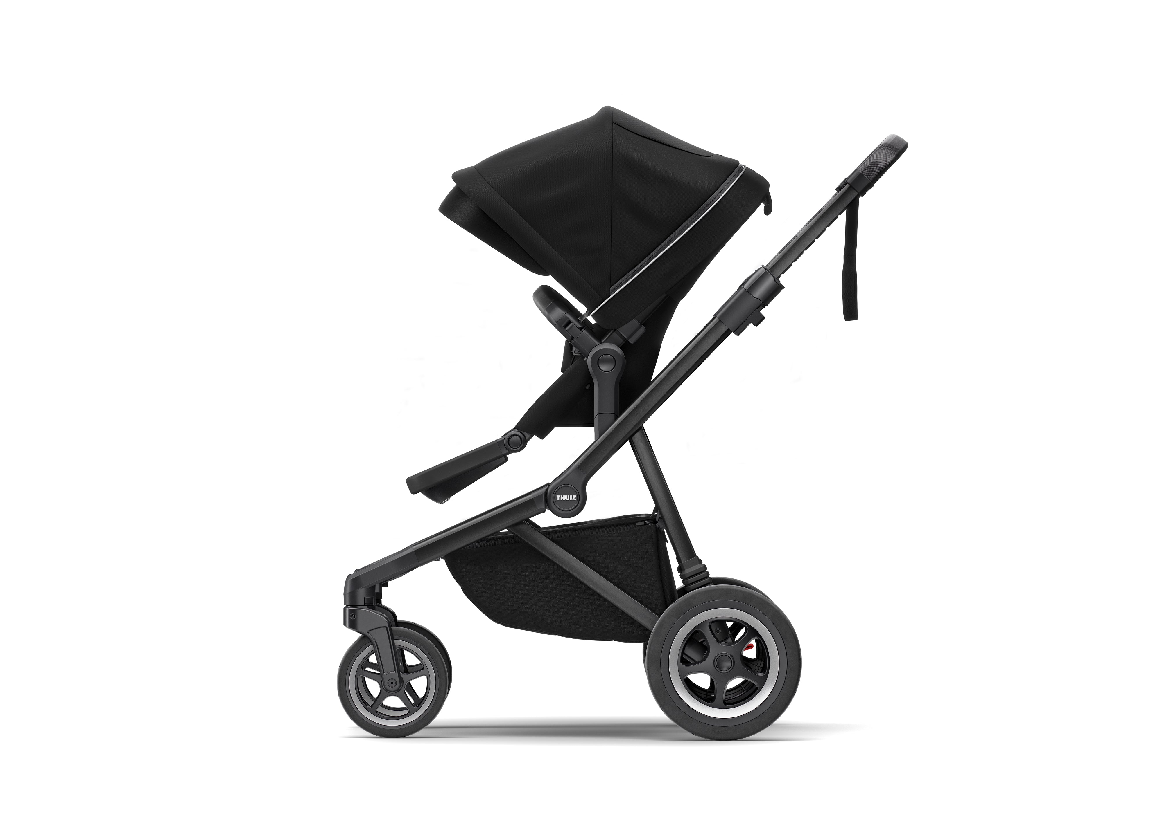 Thule Sleek Convertible Single to Double Urban Stroller Black Side