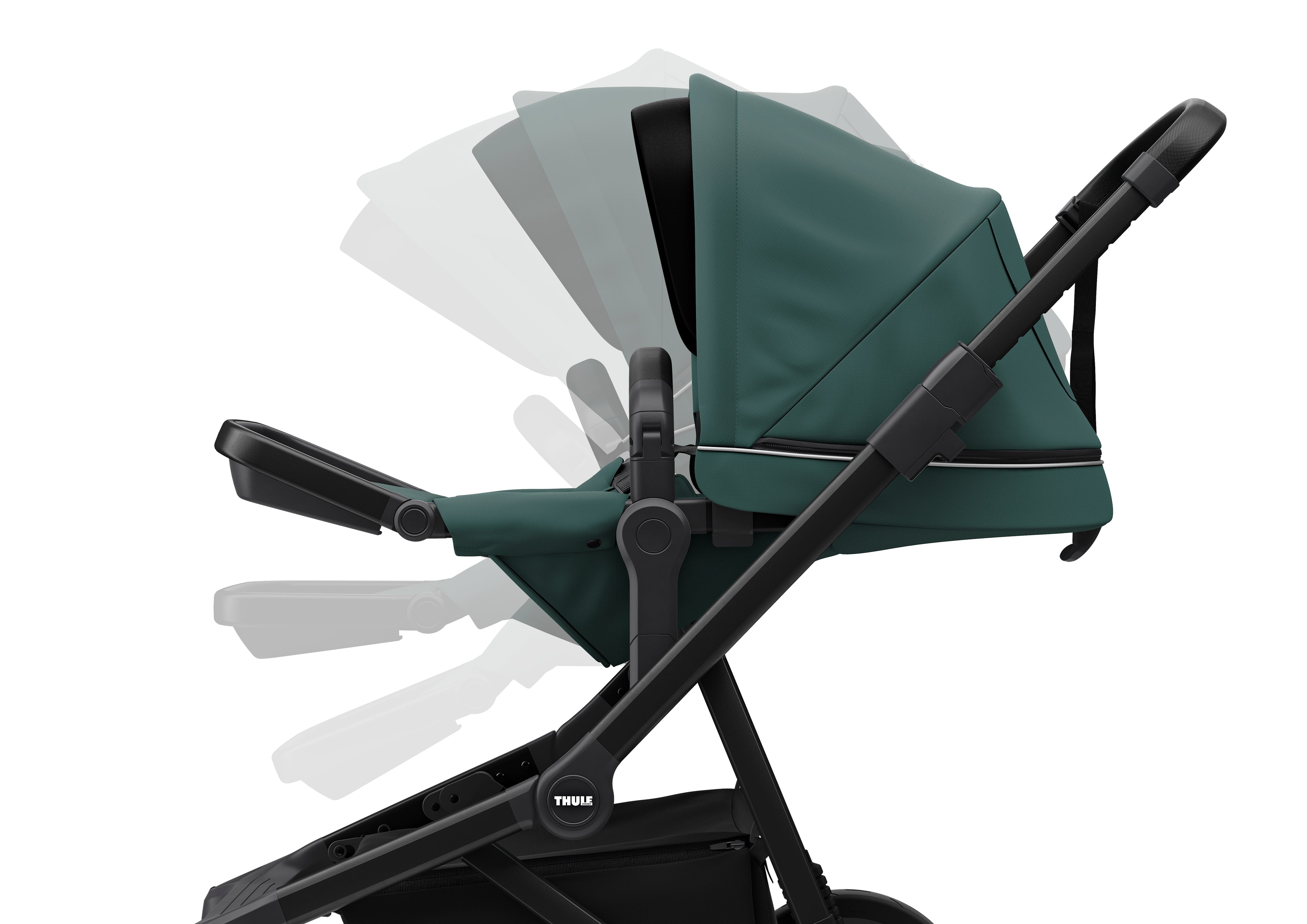 Thule Sleek Double Stroller Deluxe: Stroller + Sibling Seat