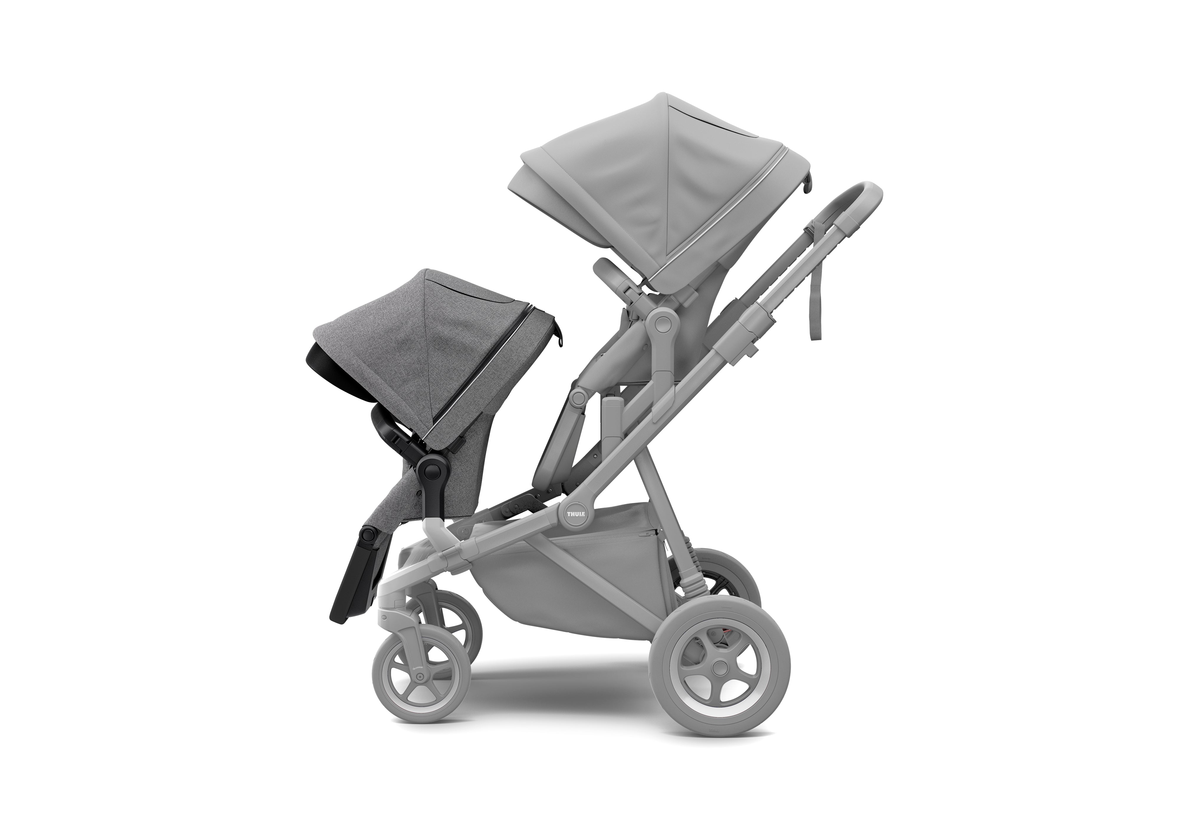 Thule Sleek Double Stroller Deluxe: Stroller + Sibling Seat